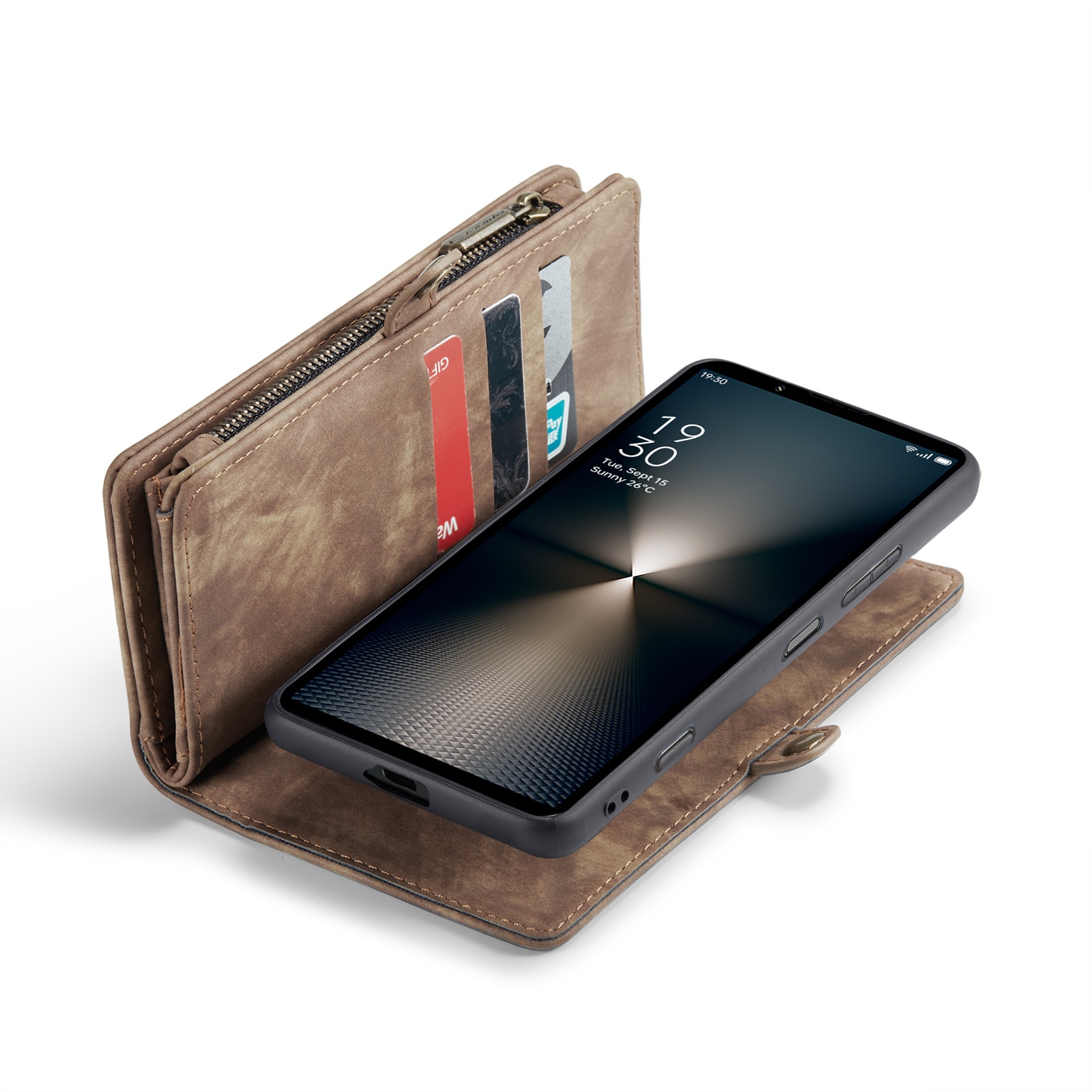 Cover portafoglio Multi-Slot Sony Xperia 10 VI marrone