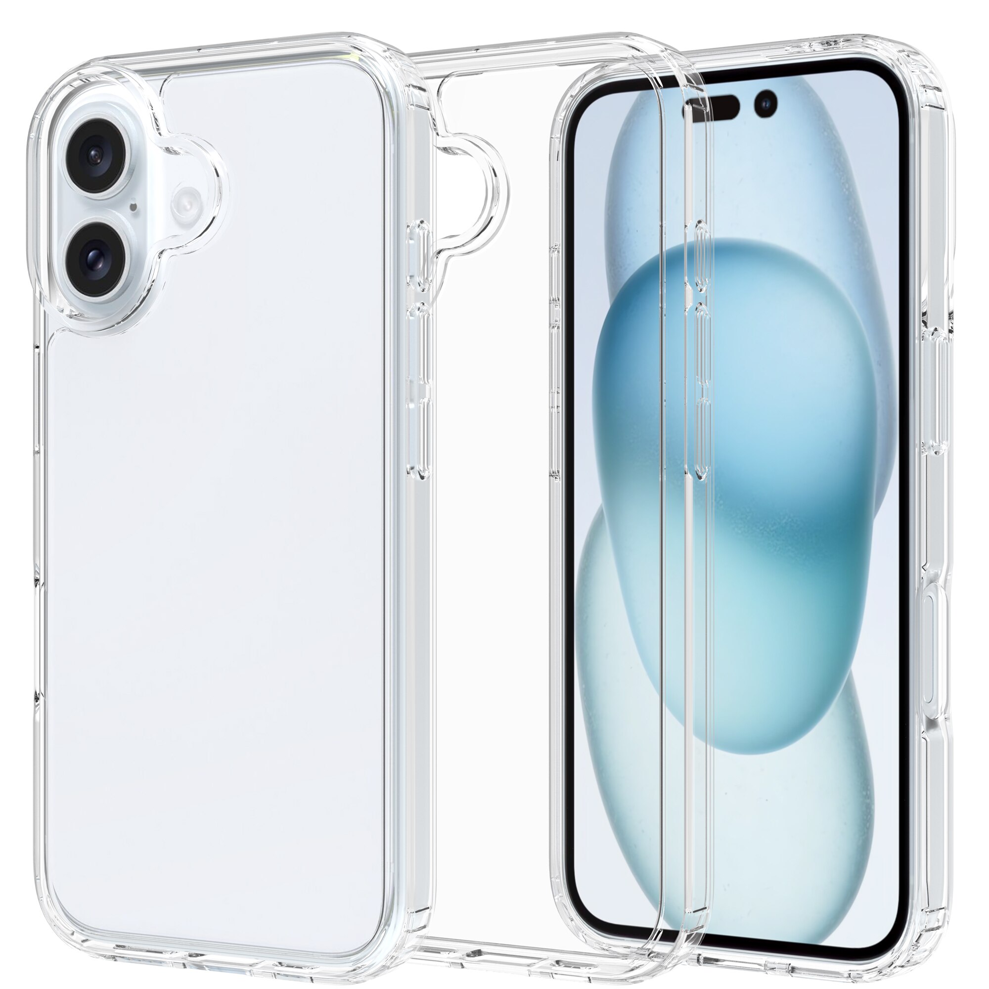 Cover ibride per iPhone 16 Plus trasparente