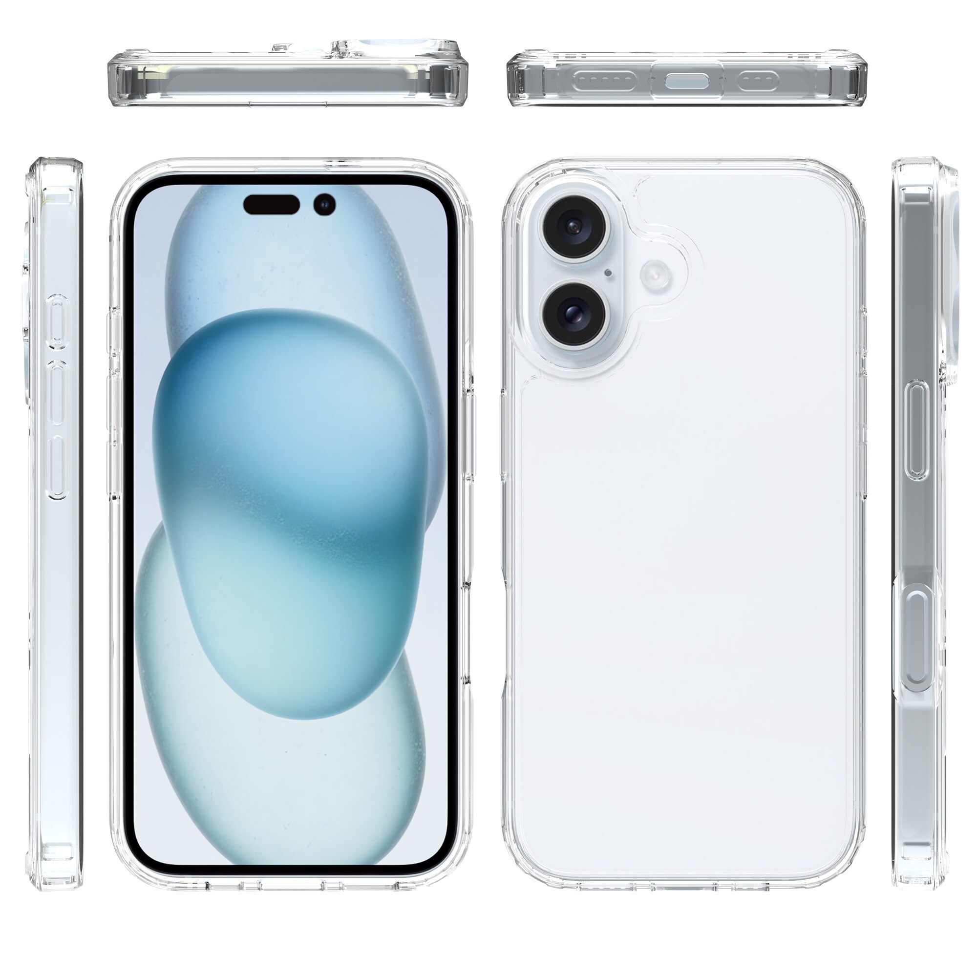 Cover ibride per iPhone 16 Plus trasparente