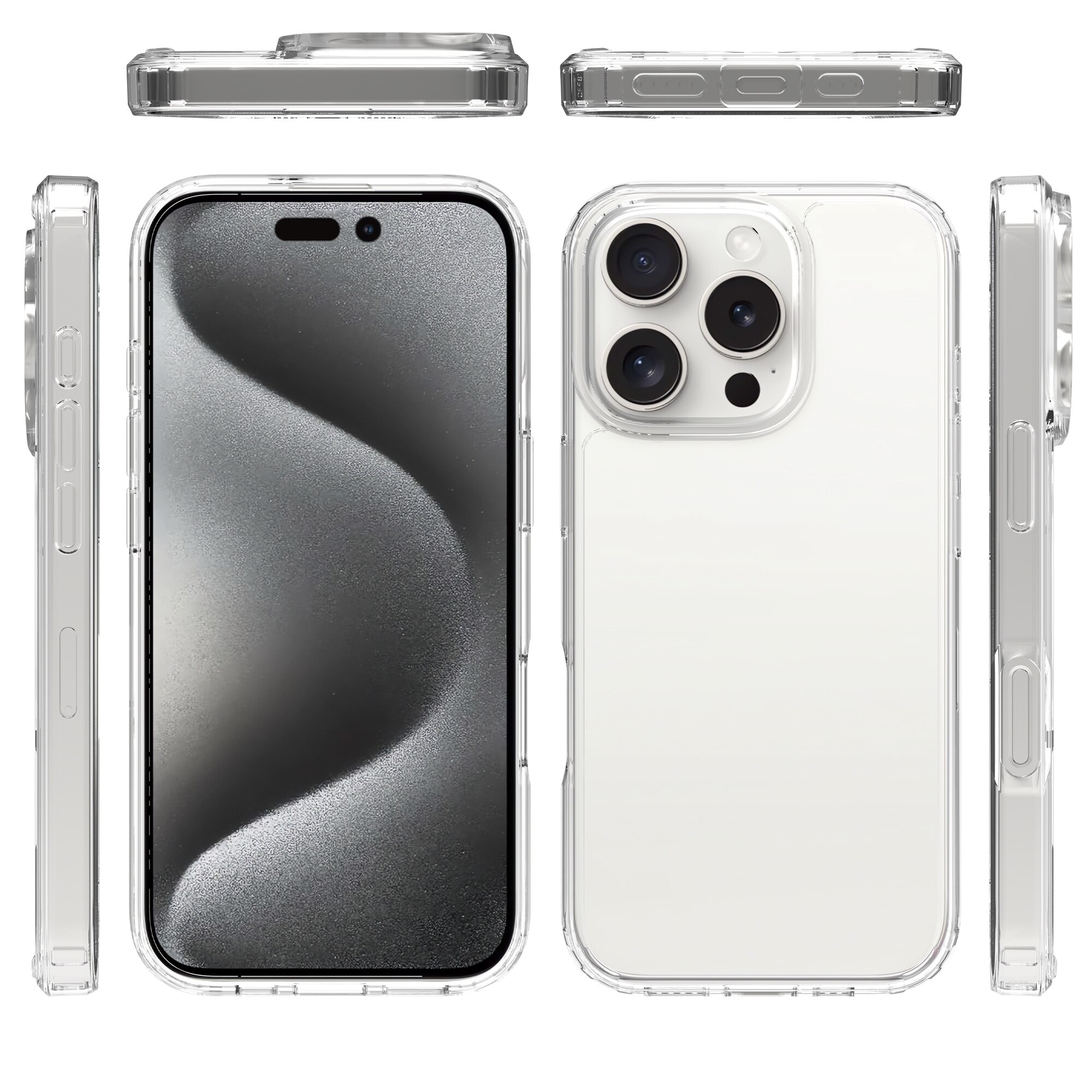 Cover ibride per iPhone 16 Pro trasparente