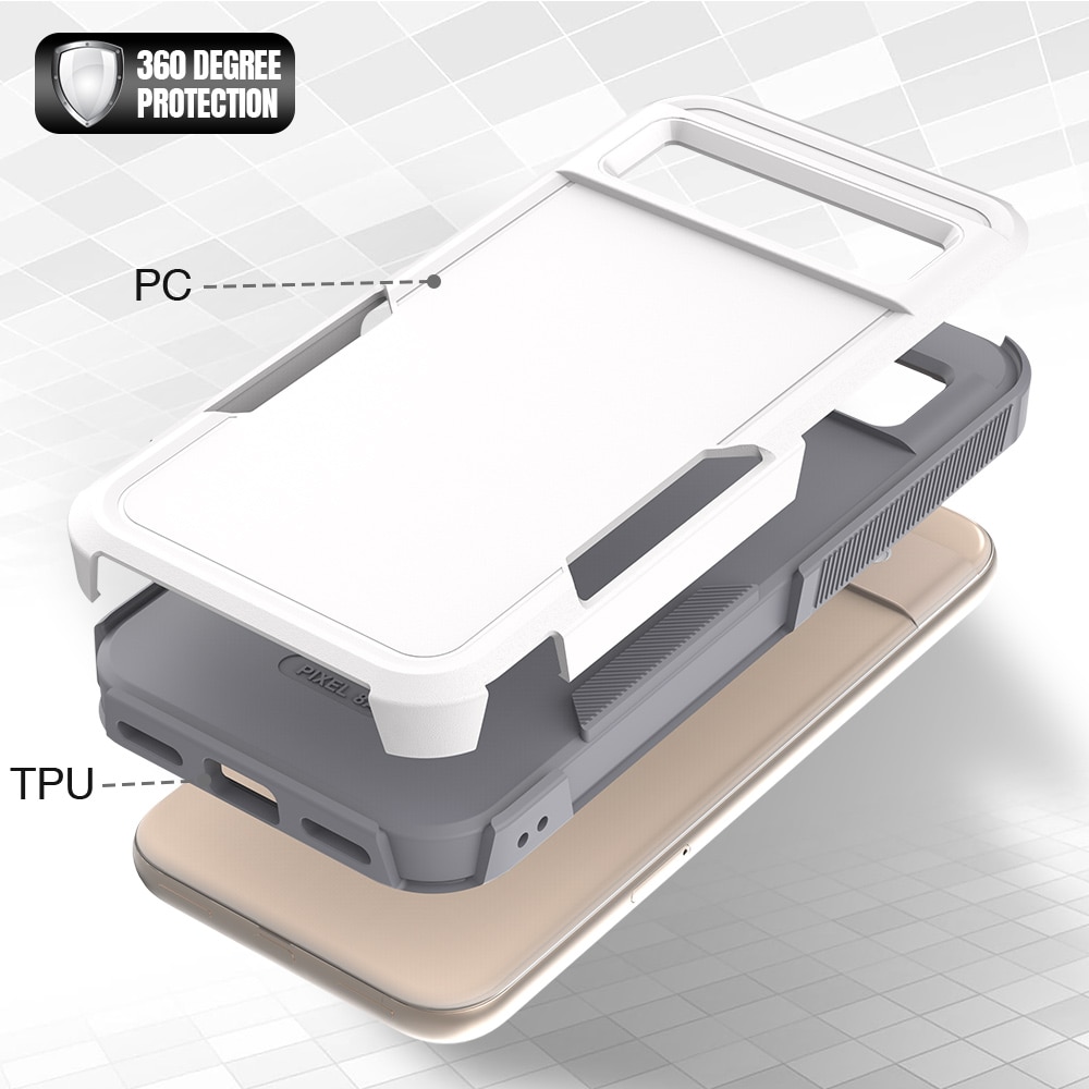 Cover ibride Off-road Google Pixel 8a, bianco