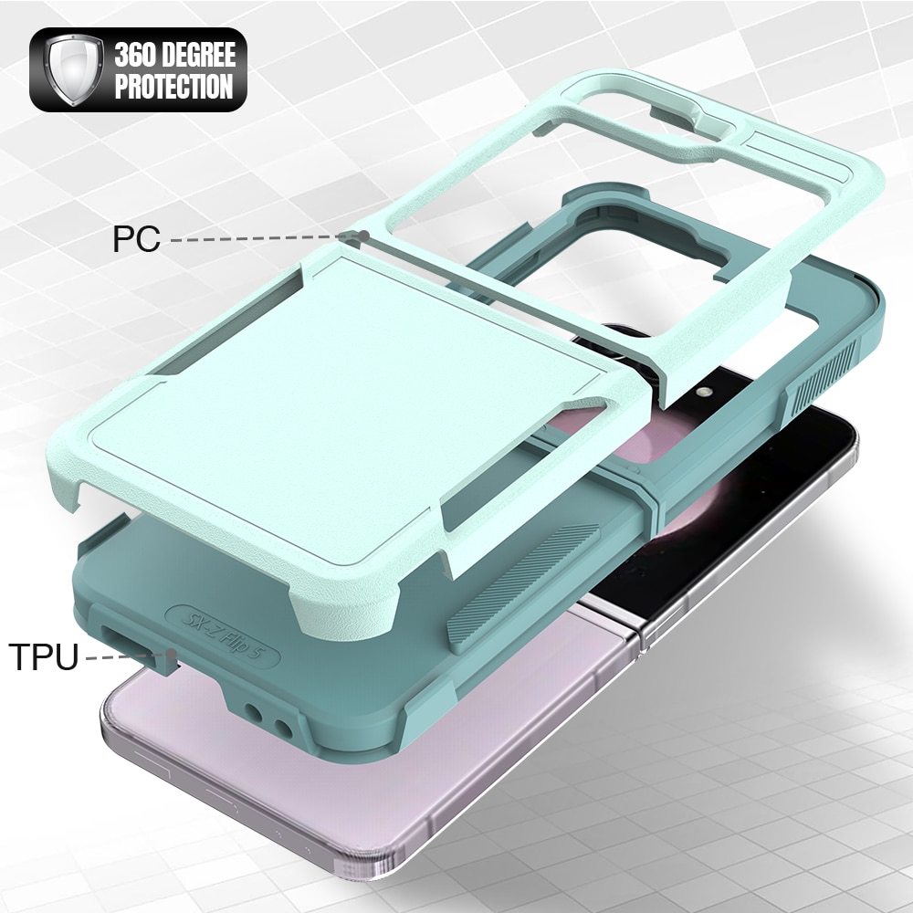 Cover ibride Off-road Samsung Galaxy Z Flip 6, verde menta