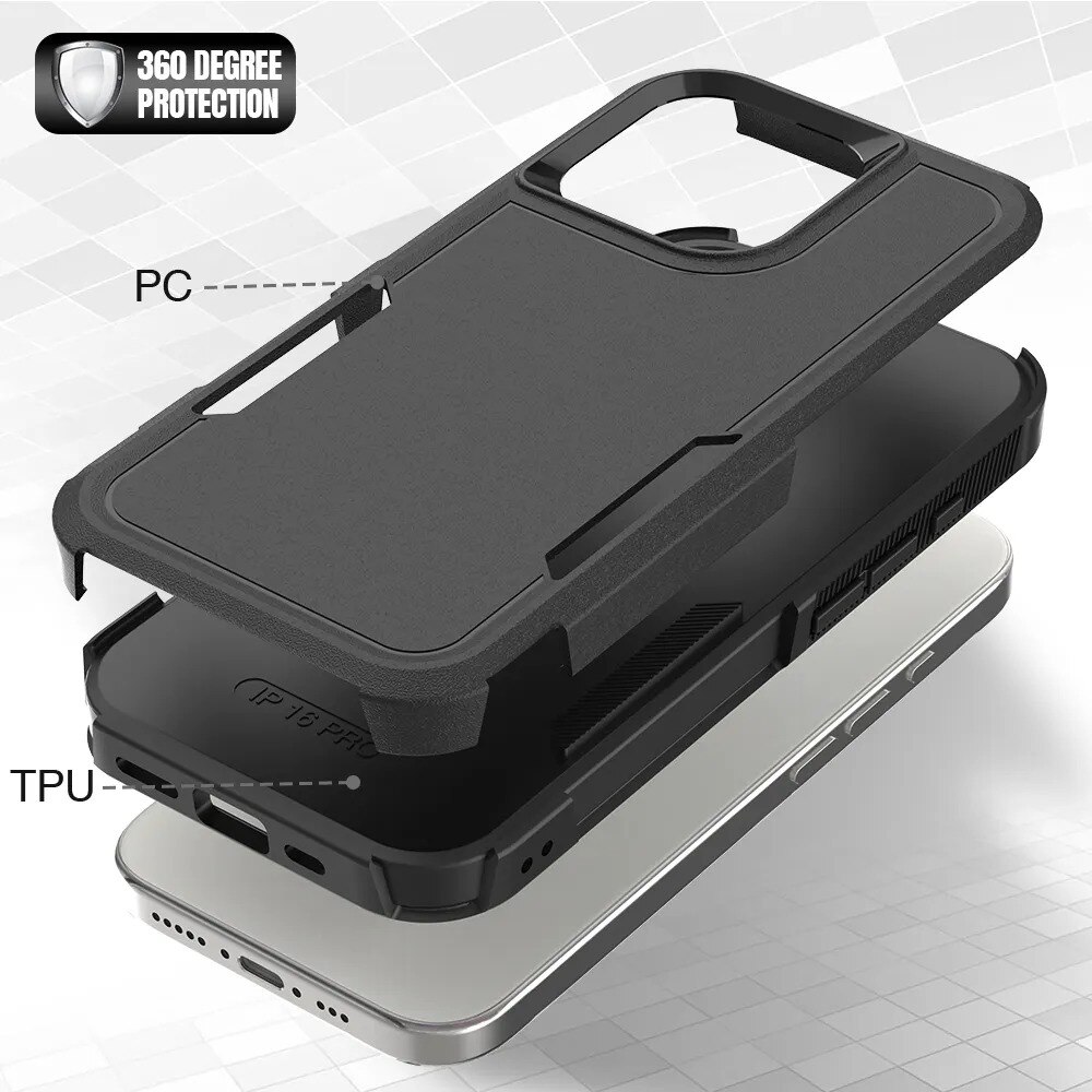 Cover ibride Off-road iPhone 16 Pro Max, nero