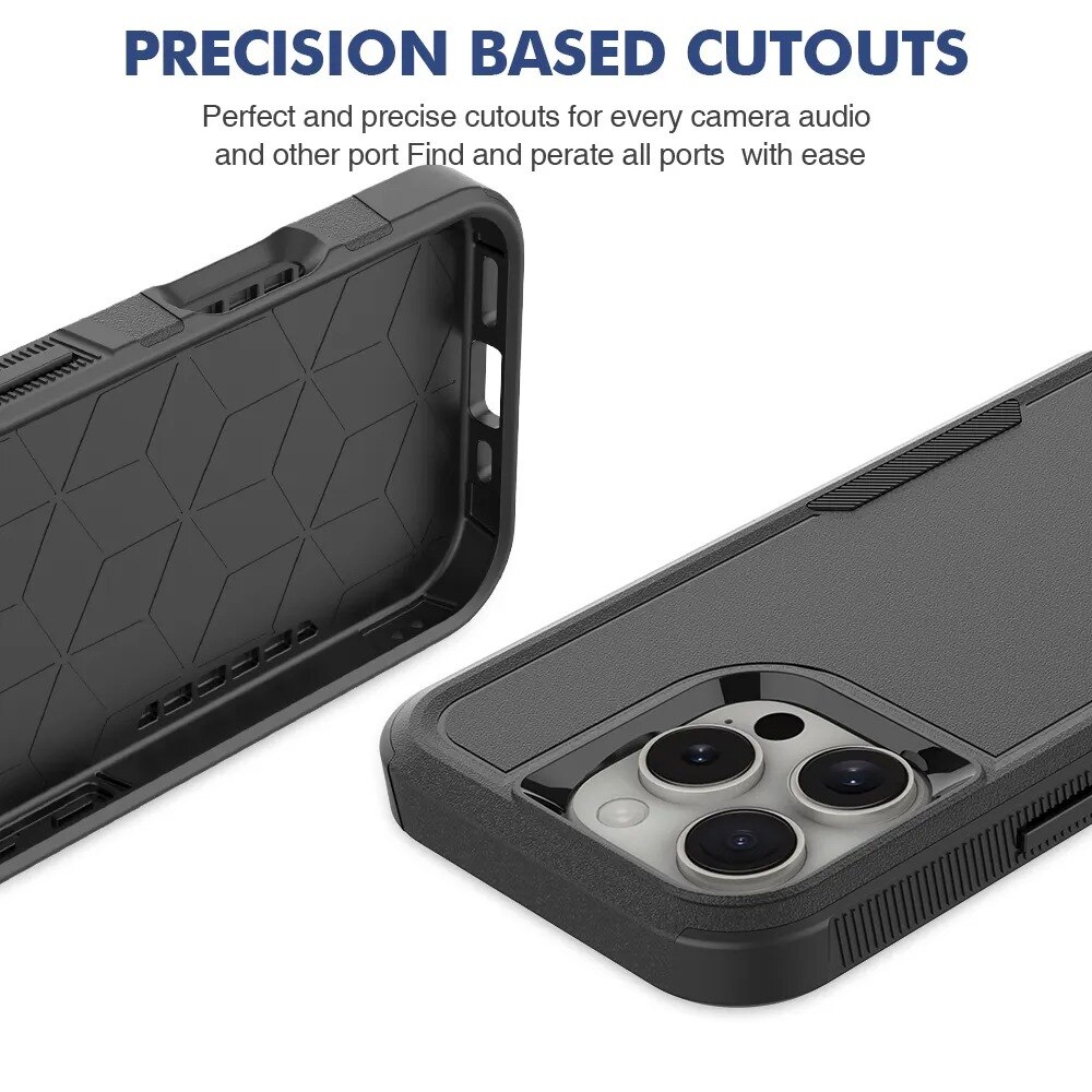 Cover ibride Off-road iPhone 16 Pro Max, nero