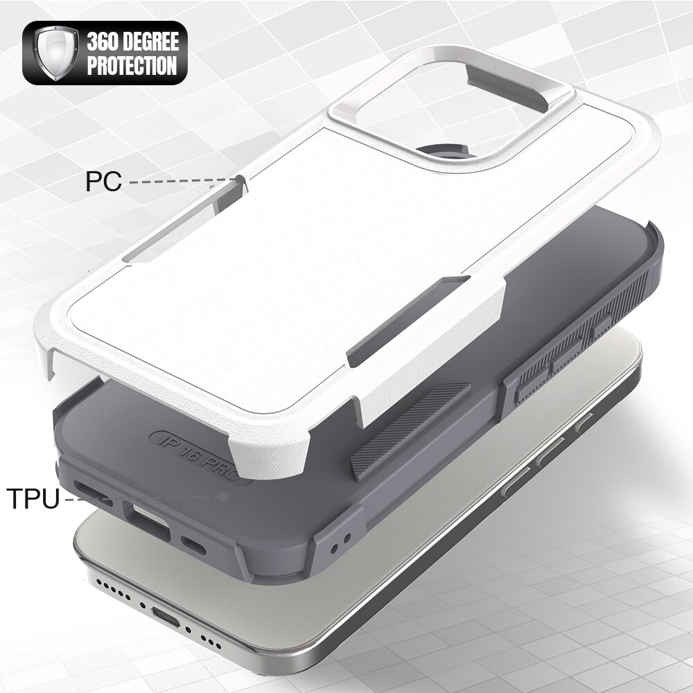 Cover ibride Off-road iPhone 16 Pro Max, bianco