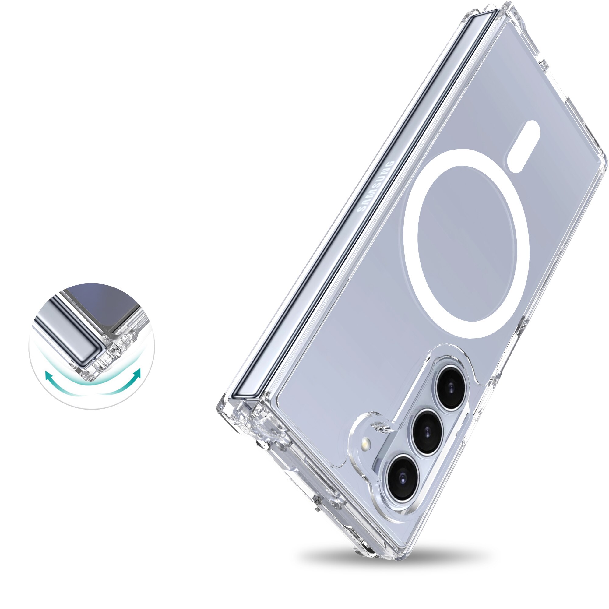 Cover ibride con MagSafe Samsung Galaxy Z Fold 6 trasparente