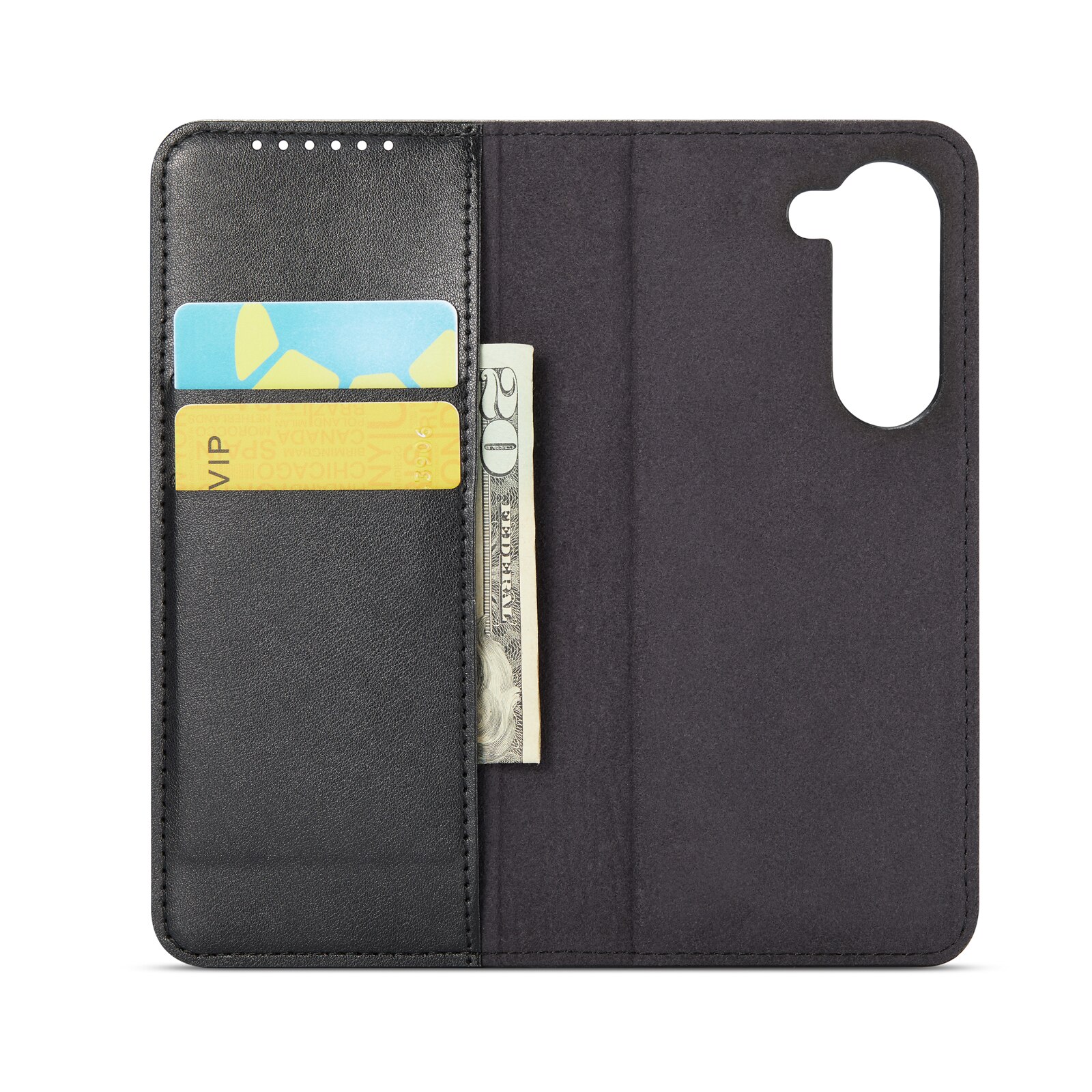 Custodia a portafoglio in vera pelle Samsung Galaxy Z Fold 6, nero