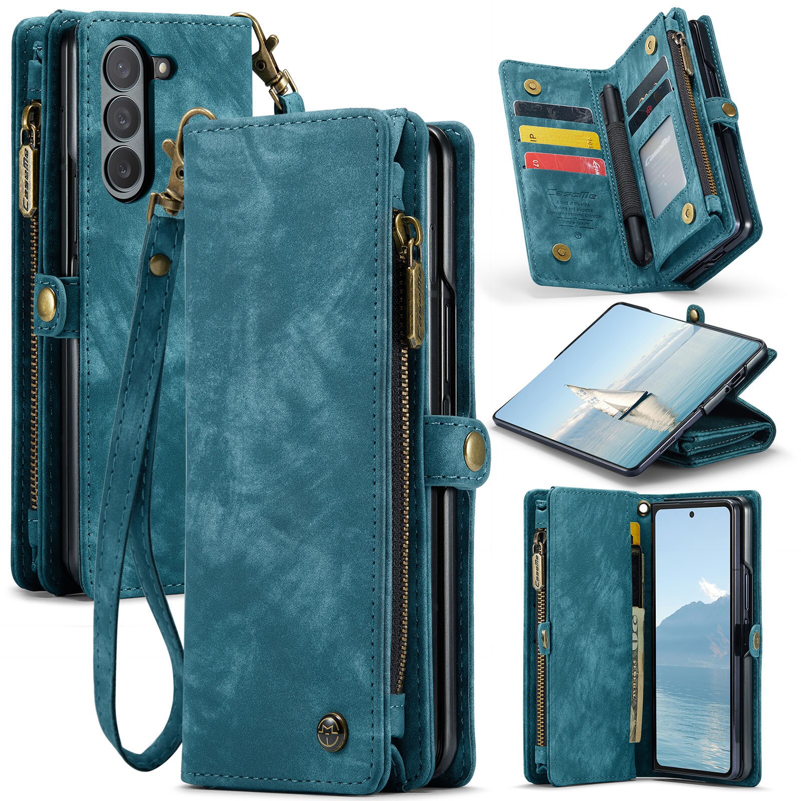 Cover portafoglio Multi-Slot Samsung Galaxy Z Fold 6 blu