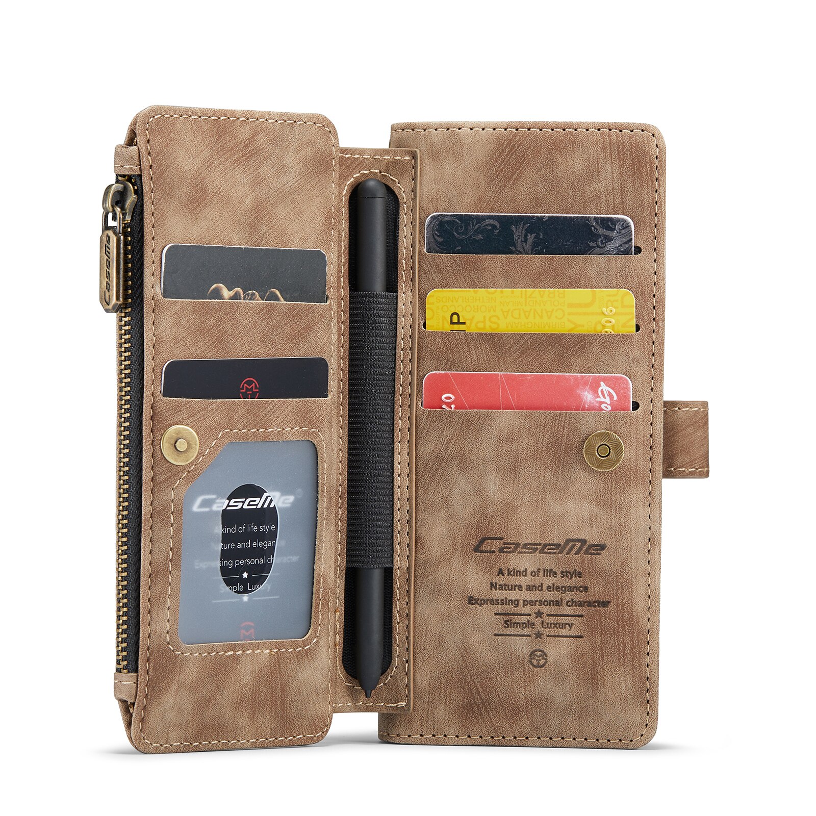 Custodie a portafoglio Zipper Samsung Galaxy Z Fold 6 marrone