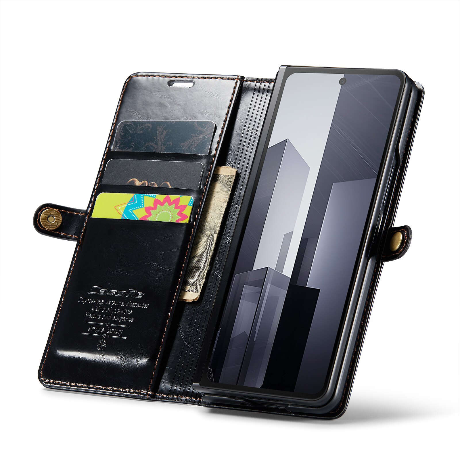 Custodia in pelle Samsung Galaxy Z Fold 6 nero