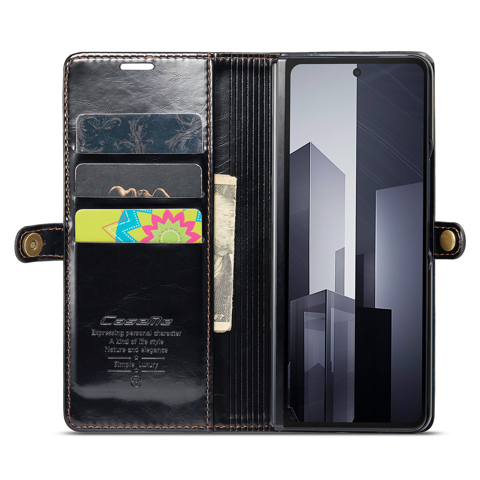 Custodia in pelle Samsung Galaxy Z Fold 6 nero