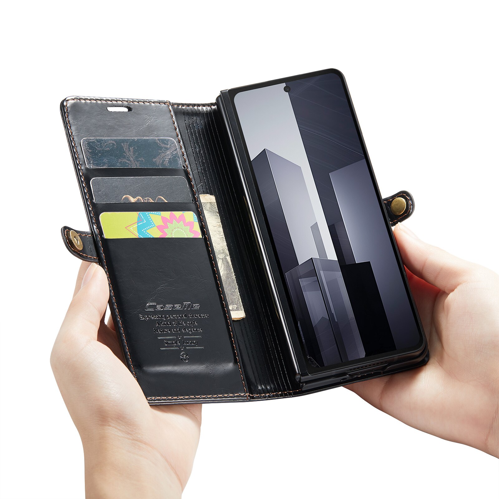 Custodia in pelle Samsung Galaxy Z Fold 6 nero