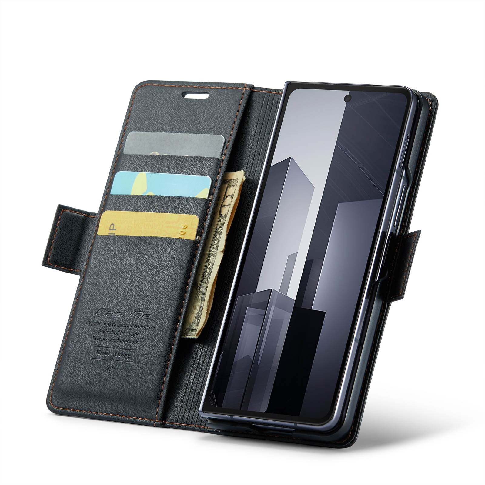 Custodie a portafoglio sottili anti-RFID Samsung Galaxy Z Fold 6 nero