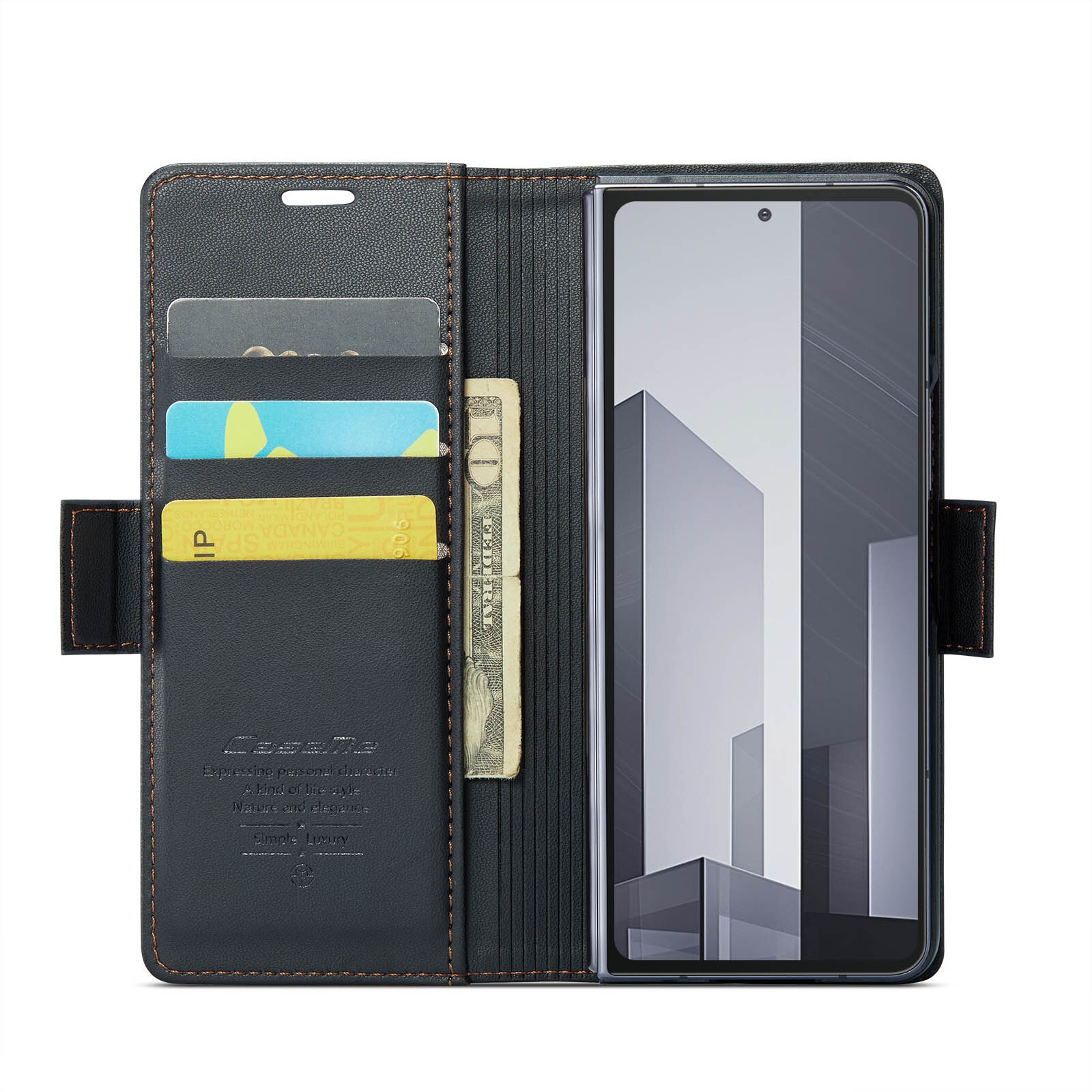 Custodie a portafoglio sottili anti-RFID Samsung Galaxy Z Fold 6 nero