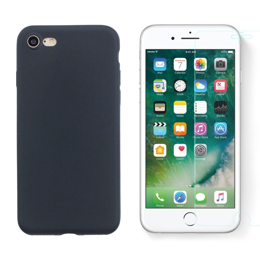 Kit per iPhone 7 : Cover TPU e proteggischermo