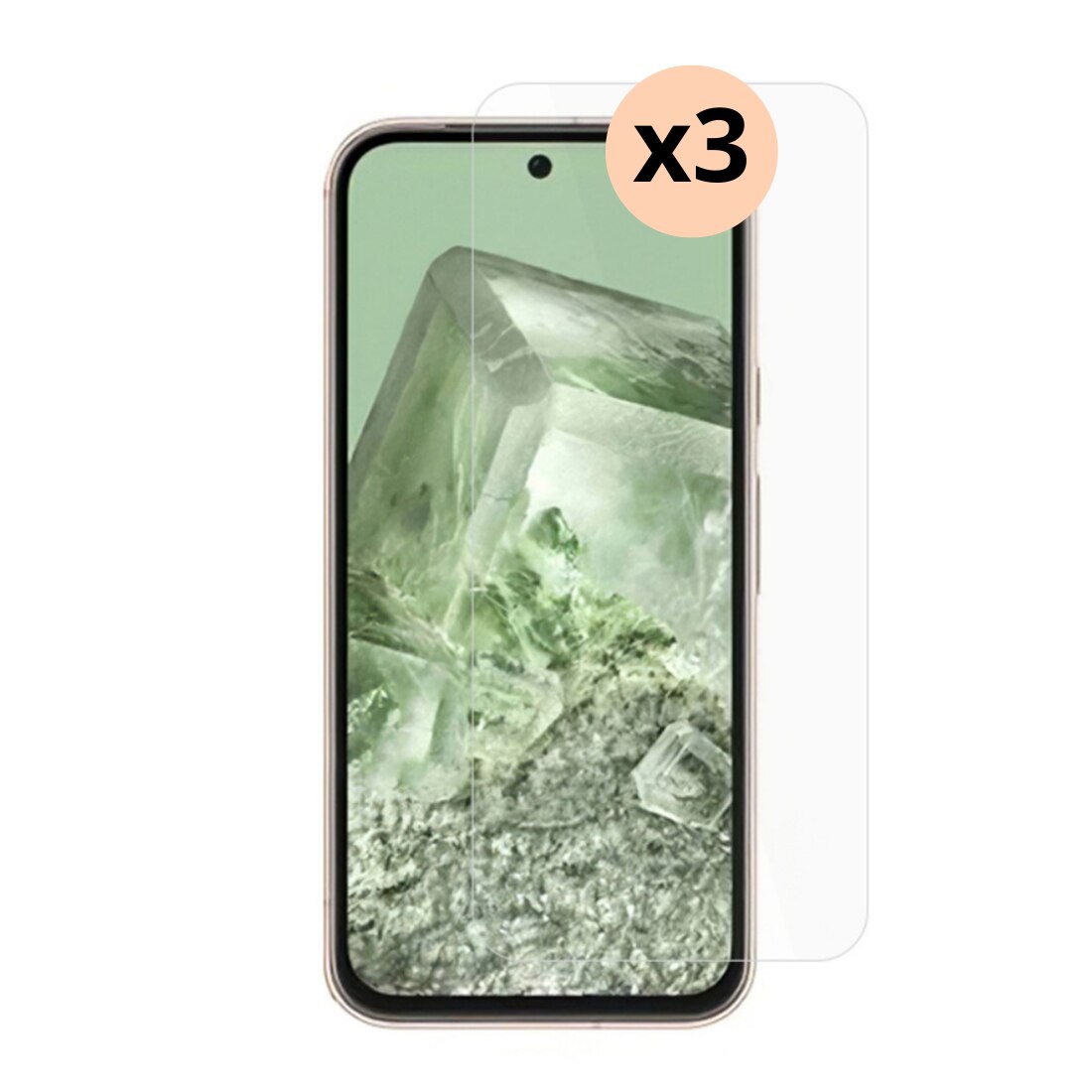 Kit per Google Pixel 8a, 3 pezzi Proteggischermo in vetro temperato 0.3mm