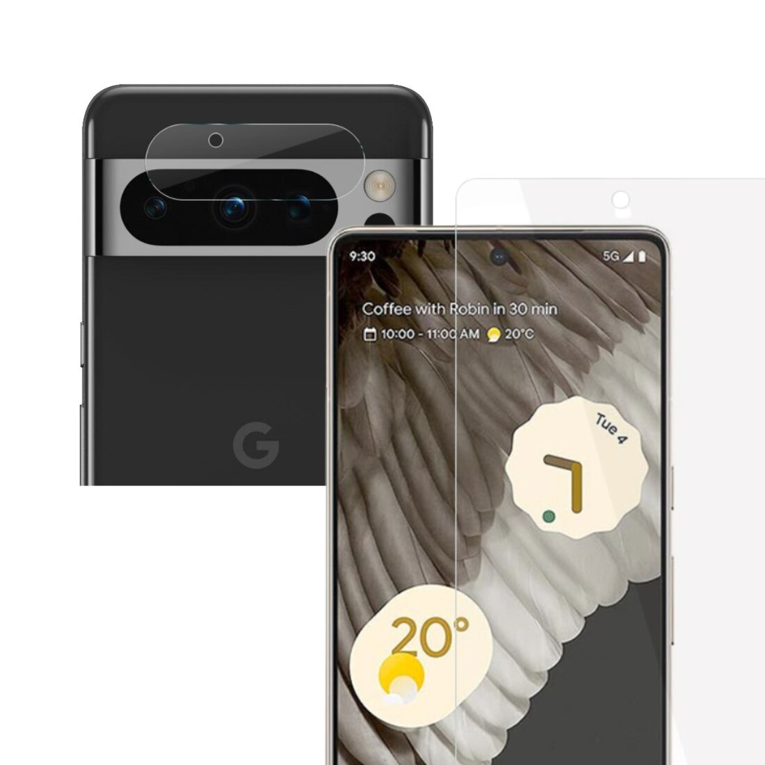 Proteggi-camera e proteggi-schermo in vetro temperato per Google Pixel 8 Pro