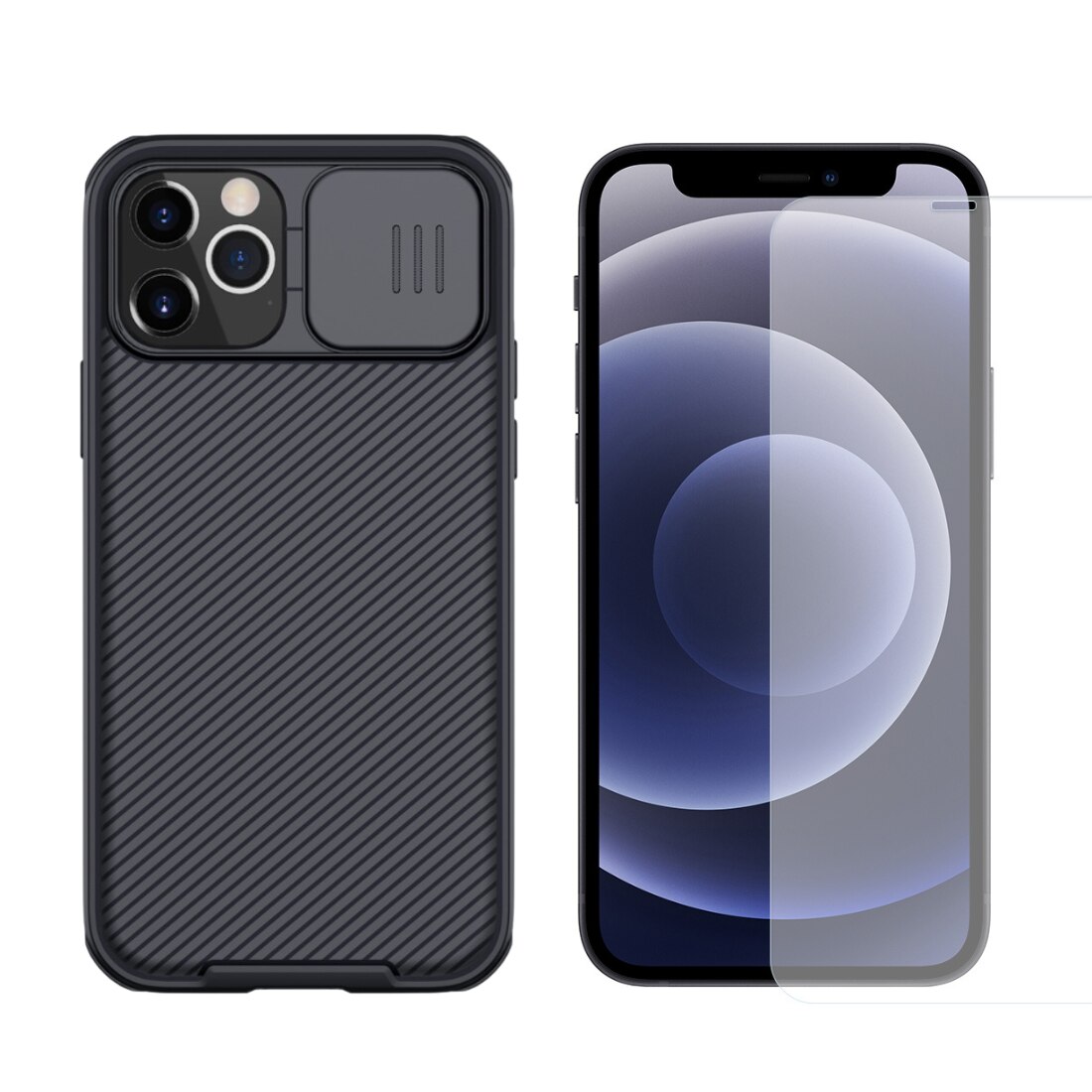 Kit per iPhone 12/12 Pro : Cover CamShield e proteggischermo