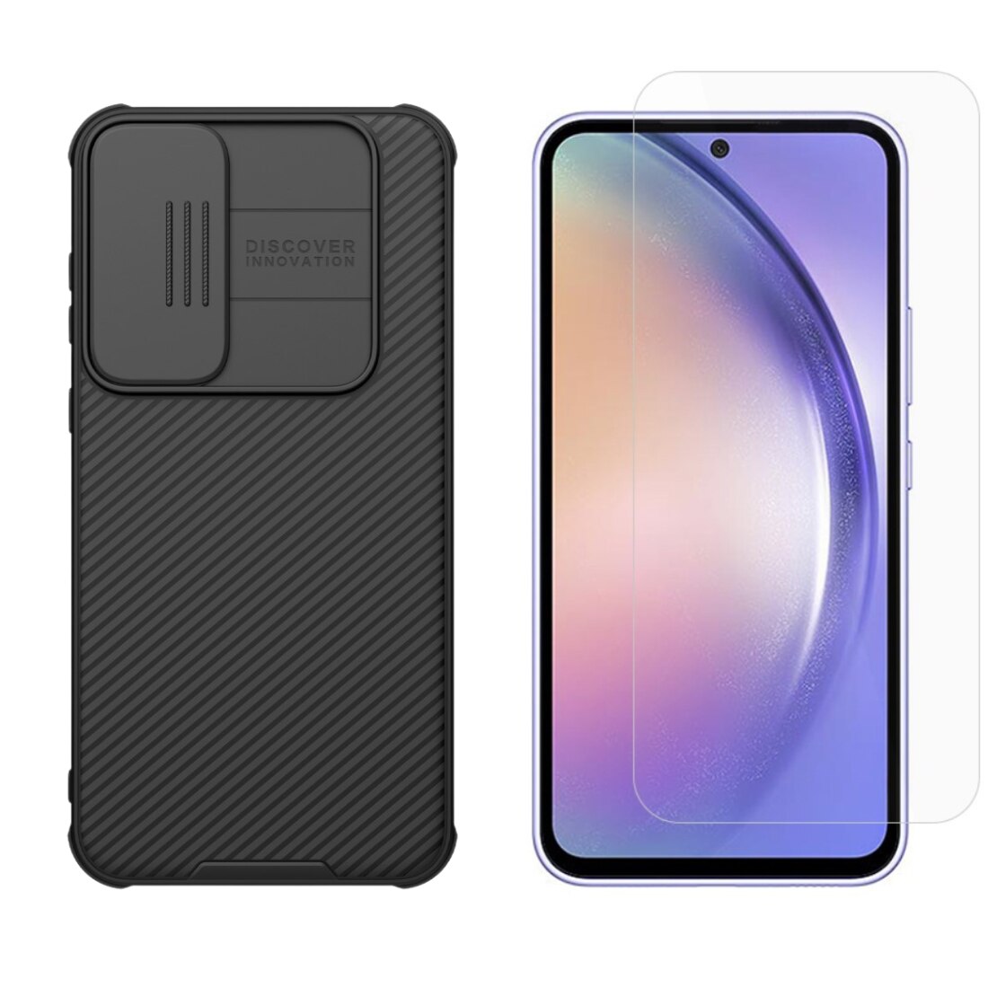 Kit per Samsung Galaxy A55 : Cover CamShield e proteggischermo