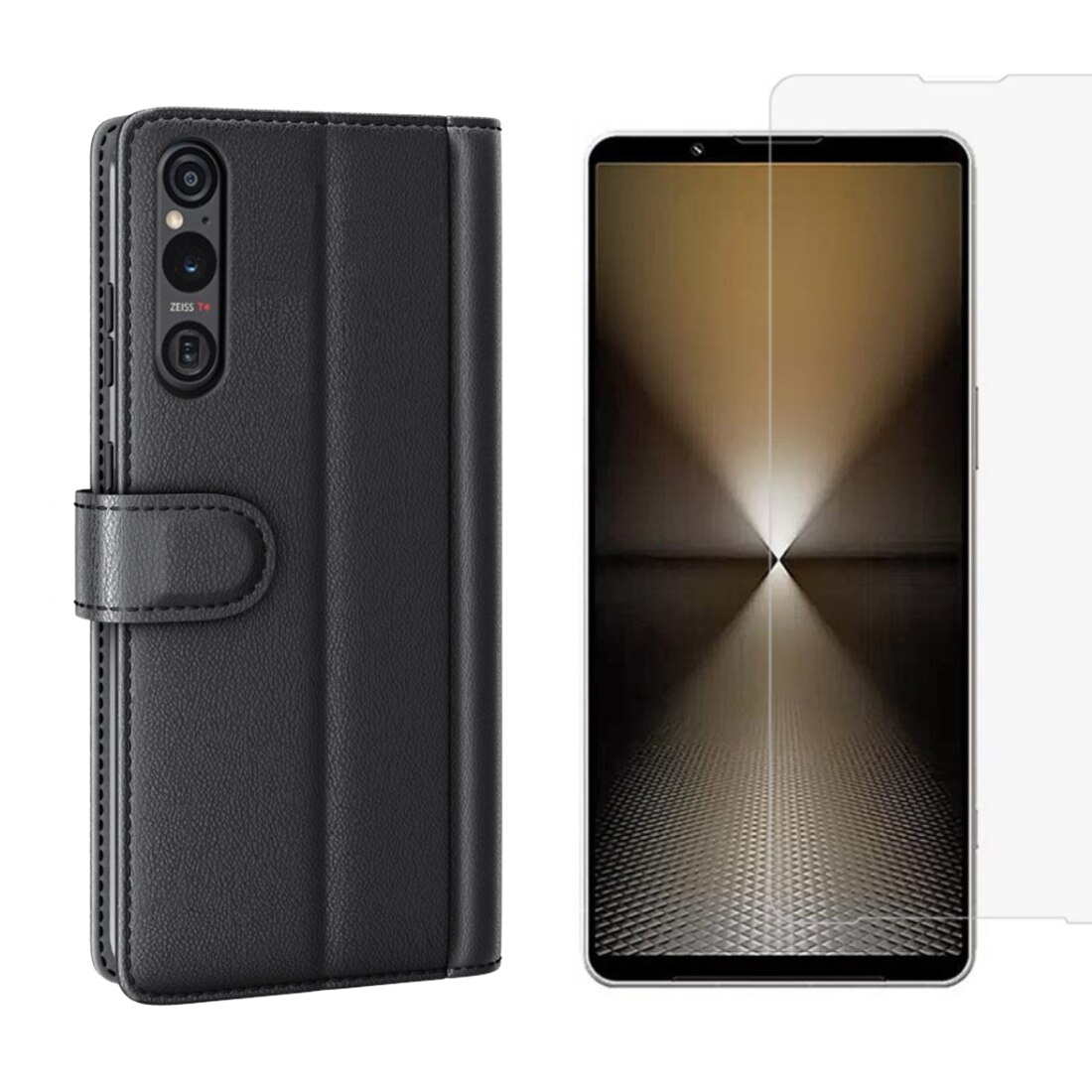 Kit per Sony Xperia 1 VI : Cover portafoglio e proteggischermo