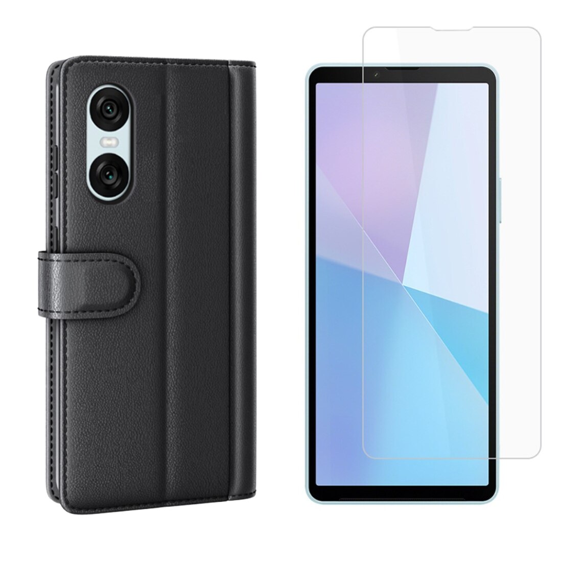 Kit per Sony Xperia 10 VI : Cover portafoglio e proteggischermo