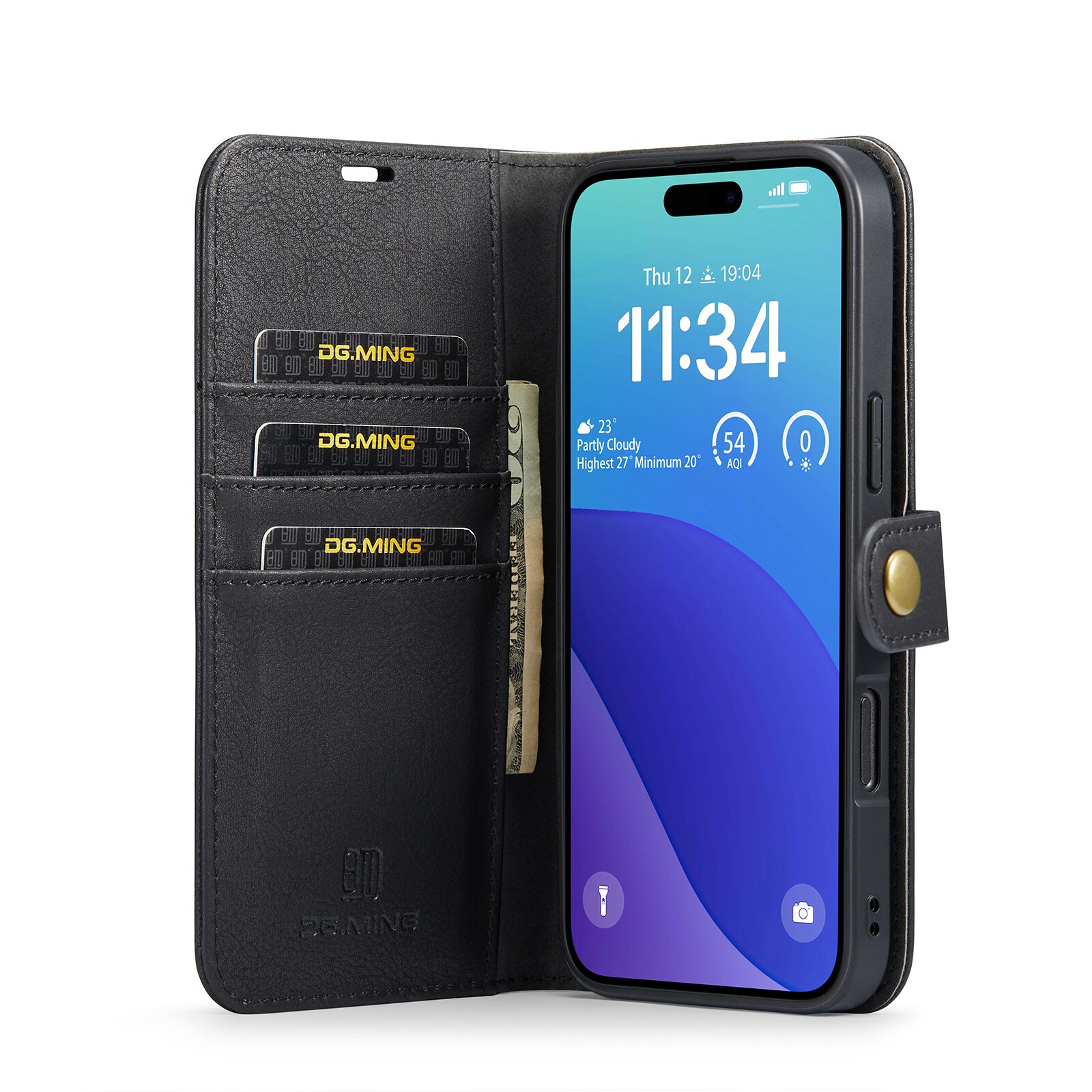 Cover portafoglio Magnet Wallet iPhone 16 Pro Black