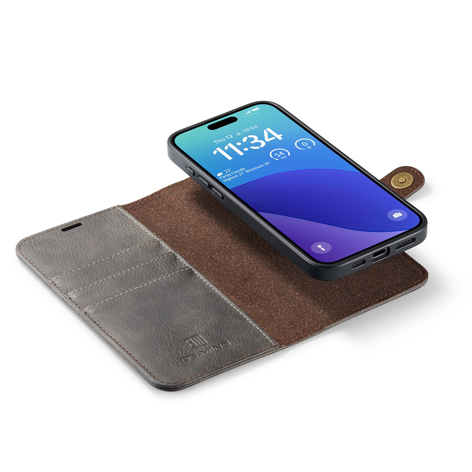 Cover portafoglio Magnet Wallet iPhone 16 Pro Brown