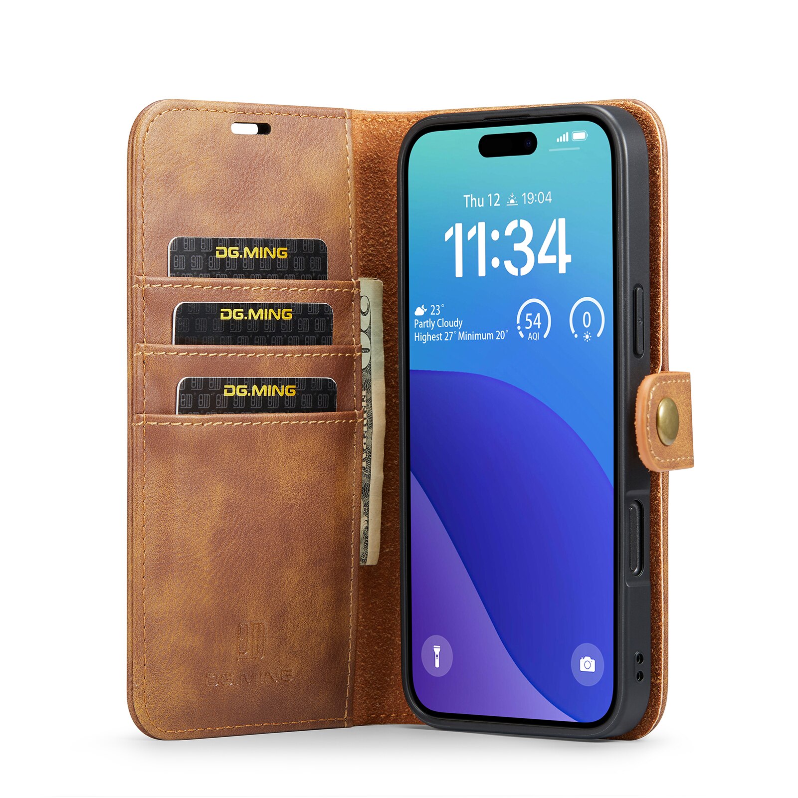 Cover portafoglio Magnet Wallet iPhone 16 Pro Max Cognac