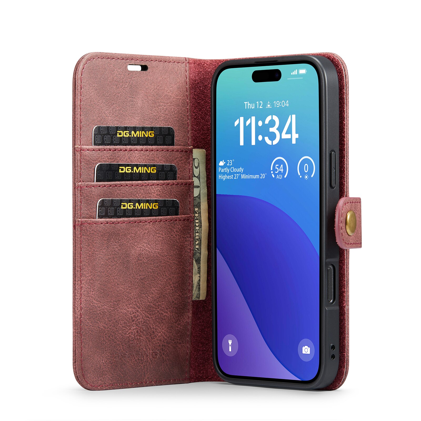 Cover portafoglio Magnet Wallet iPhone 16 Pro Red