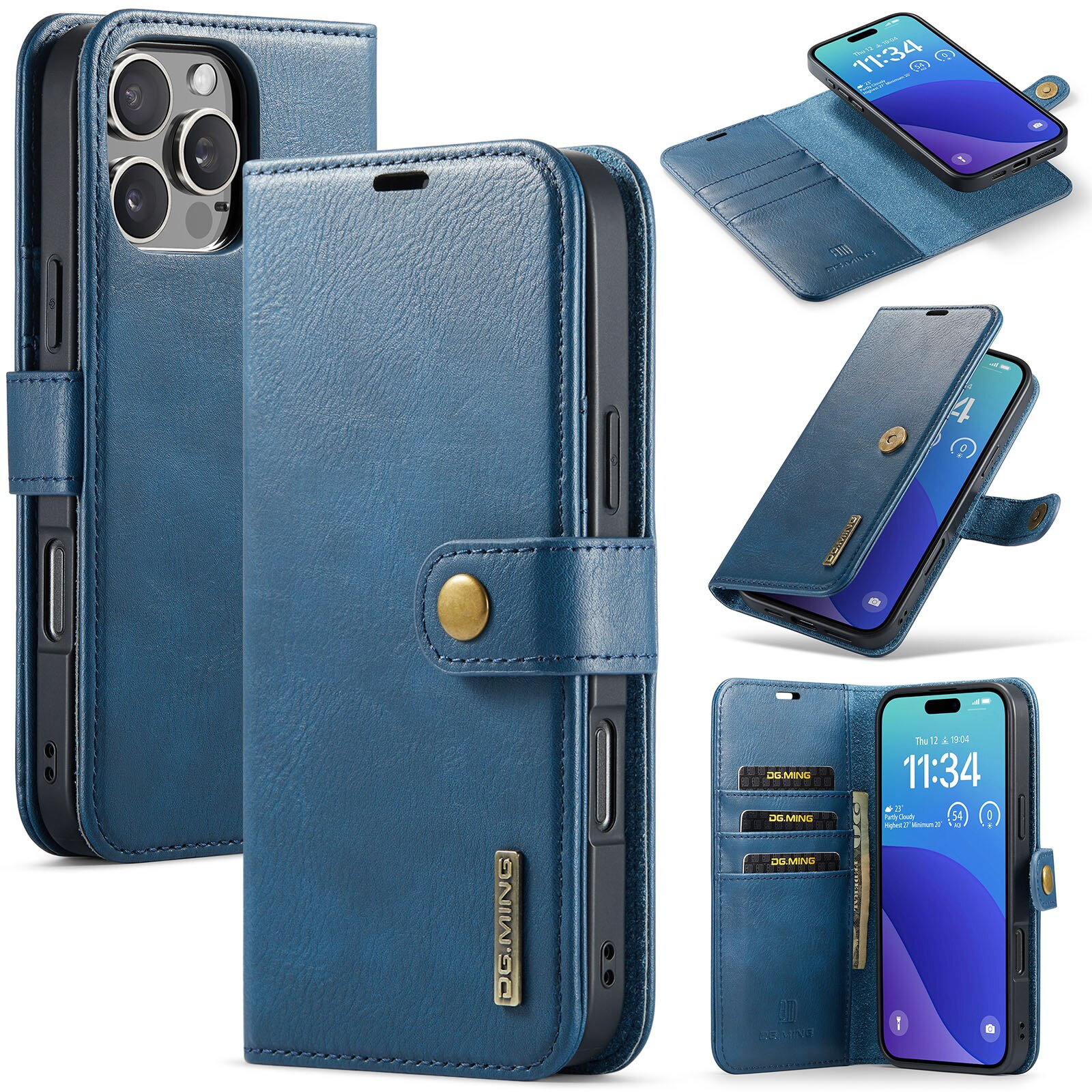 Cover portafoglio Magnet Wallet iPhone 16 Pro Blue