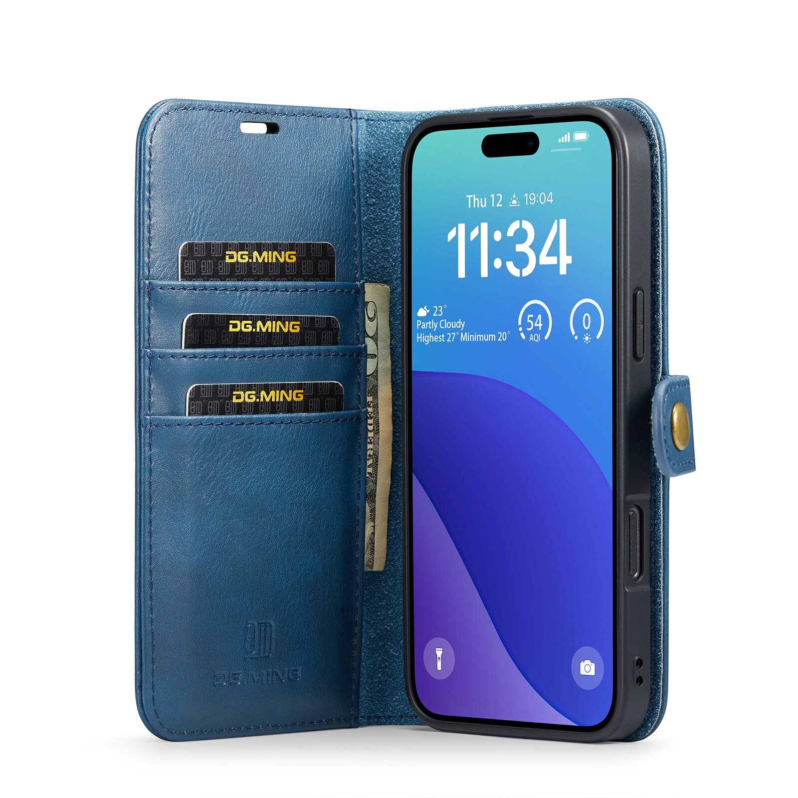 Cover portafoglio Magnet Wallet iPhone 16 Pro Blue