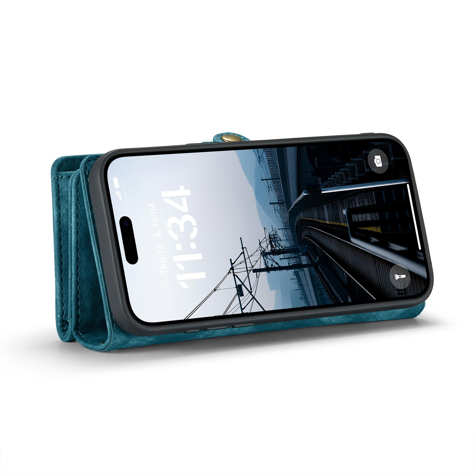 Cover portafoglio Multi-Slot iPhone 16 Plus blu