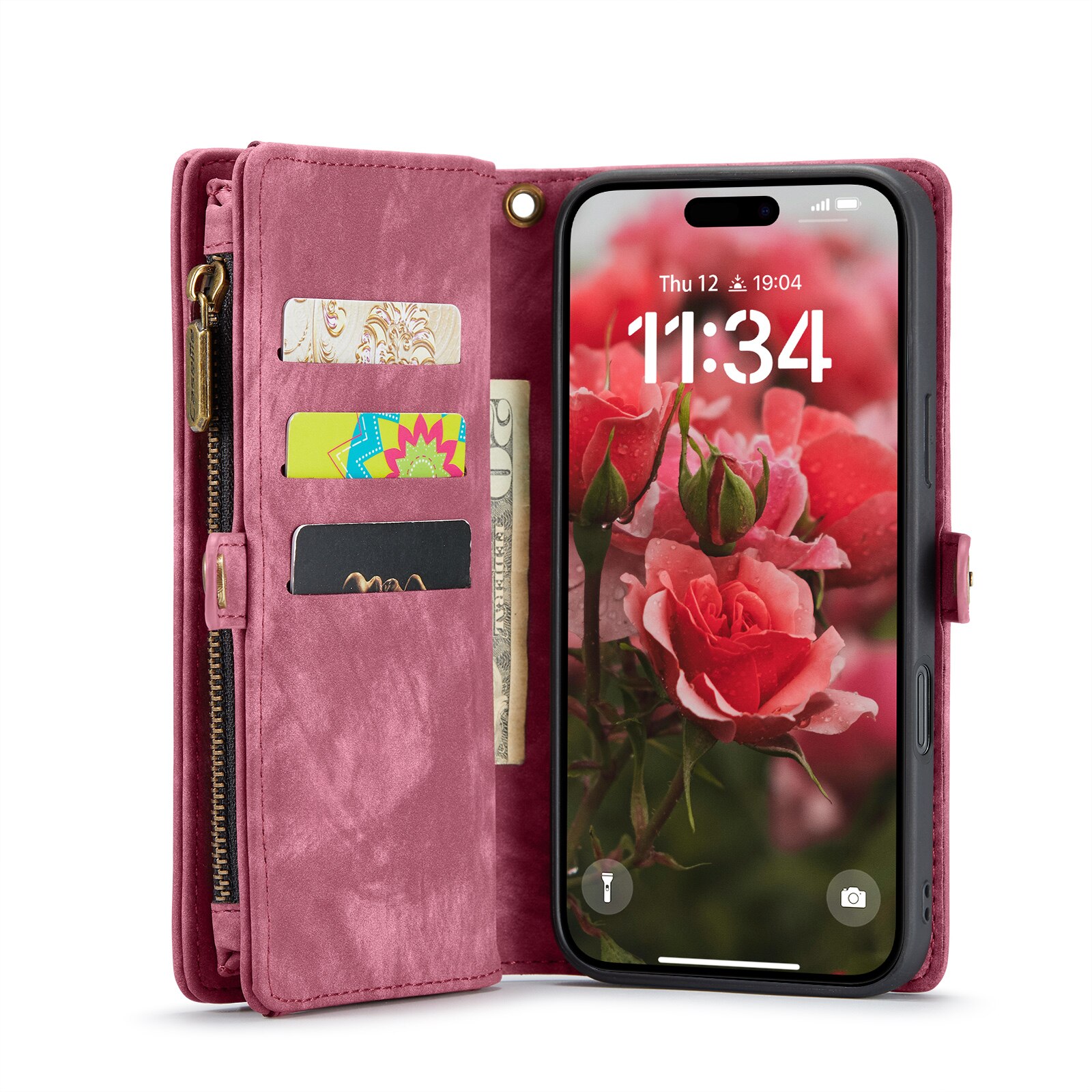 Cover portafoglio Multi-Slot iPhone 16 Plus rosso