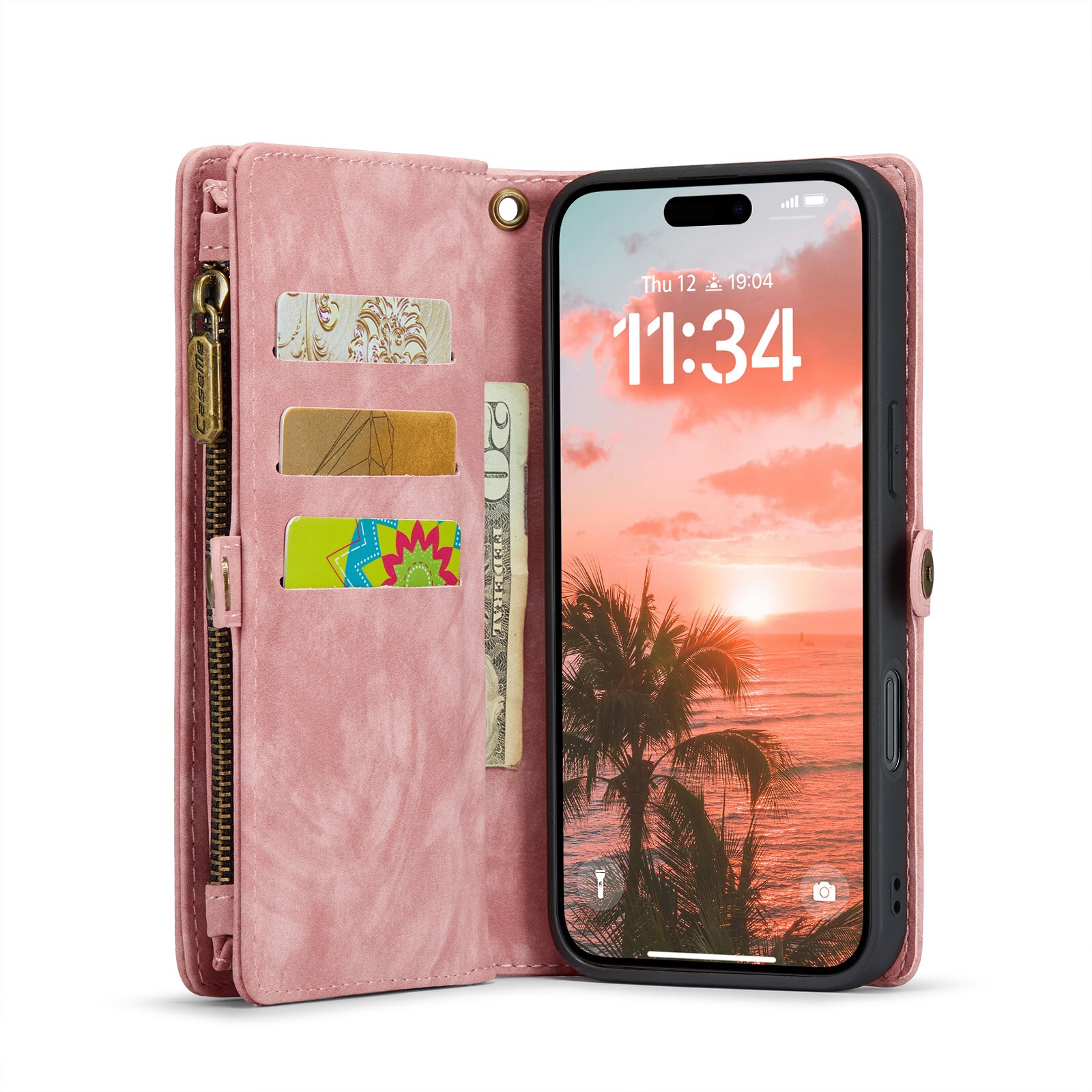 Cover portafoglio Multi-Slot iPhone 16 Plus rosa