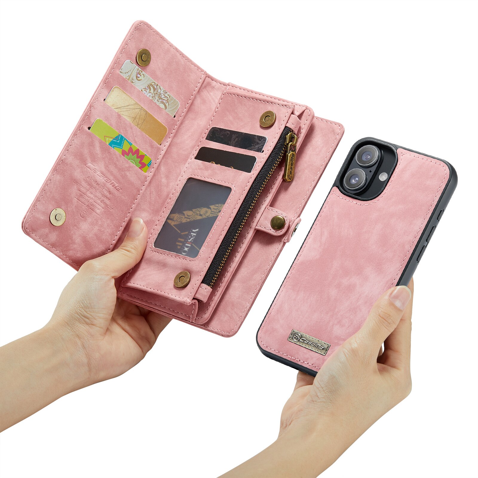 Cover portafoglio Multi-Slot iPhone 16 rosa