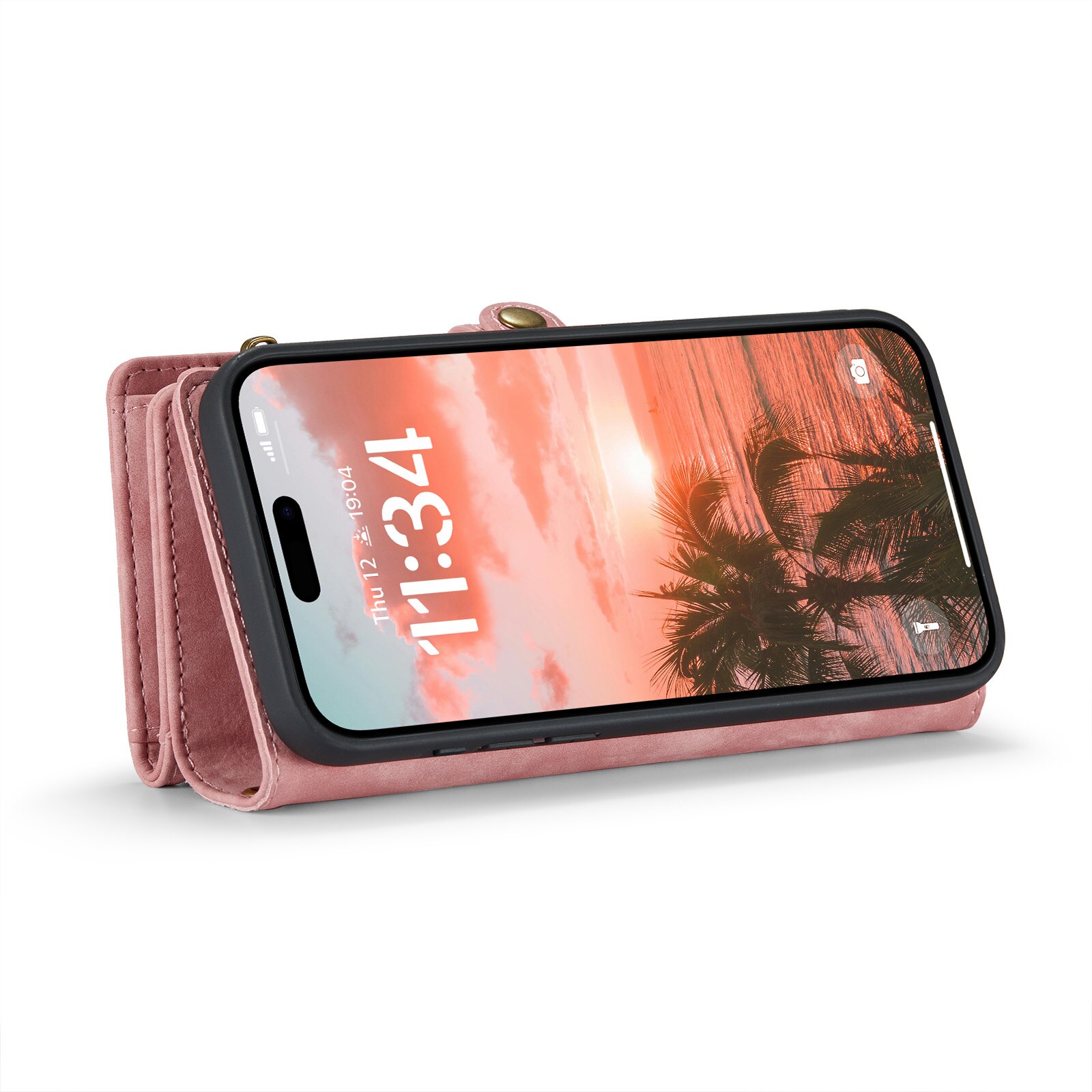 Cover portafoglio Multi-Slot iPhone 16 Plus rosa