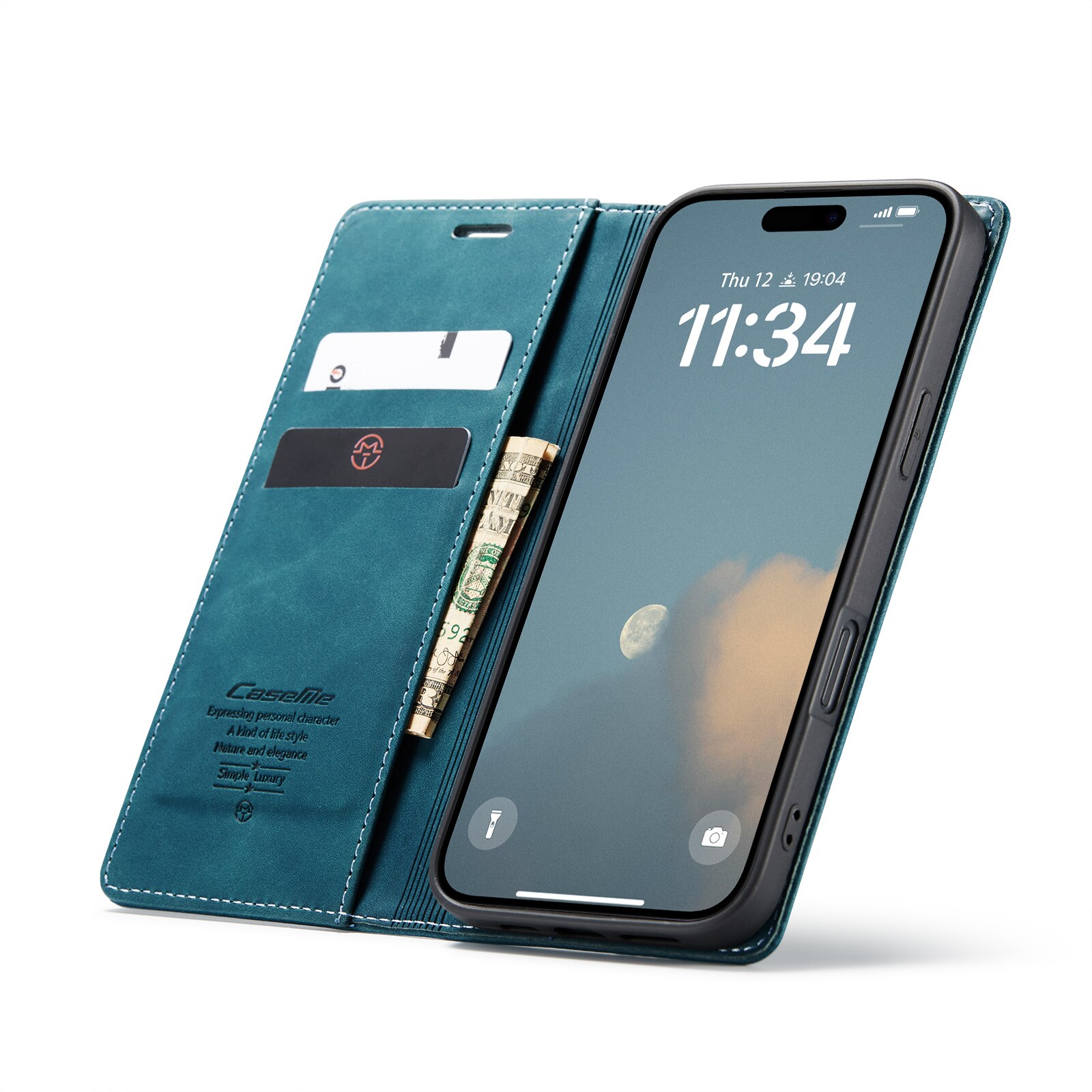 Custodie a portafoglio sottili iPhone 16 Blu