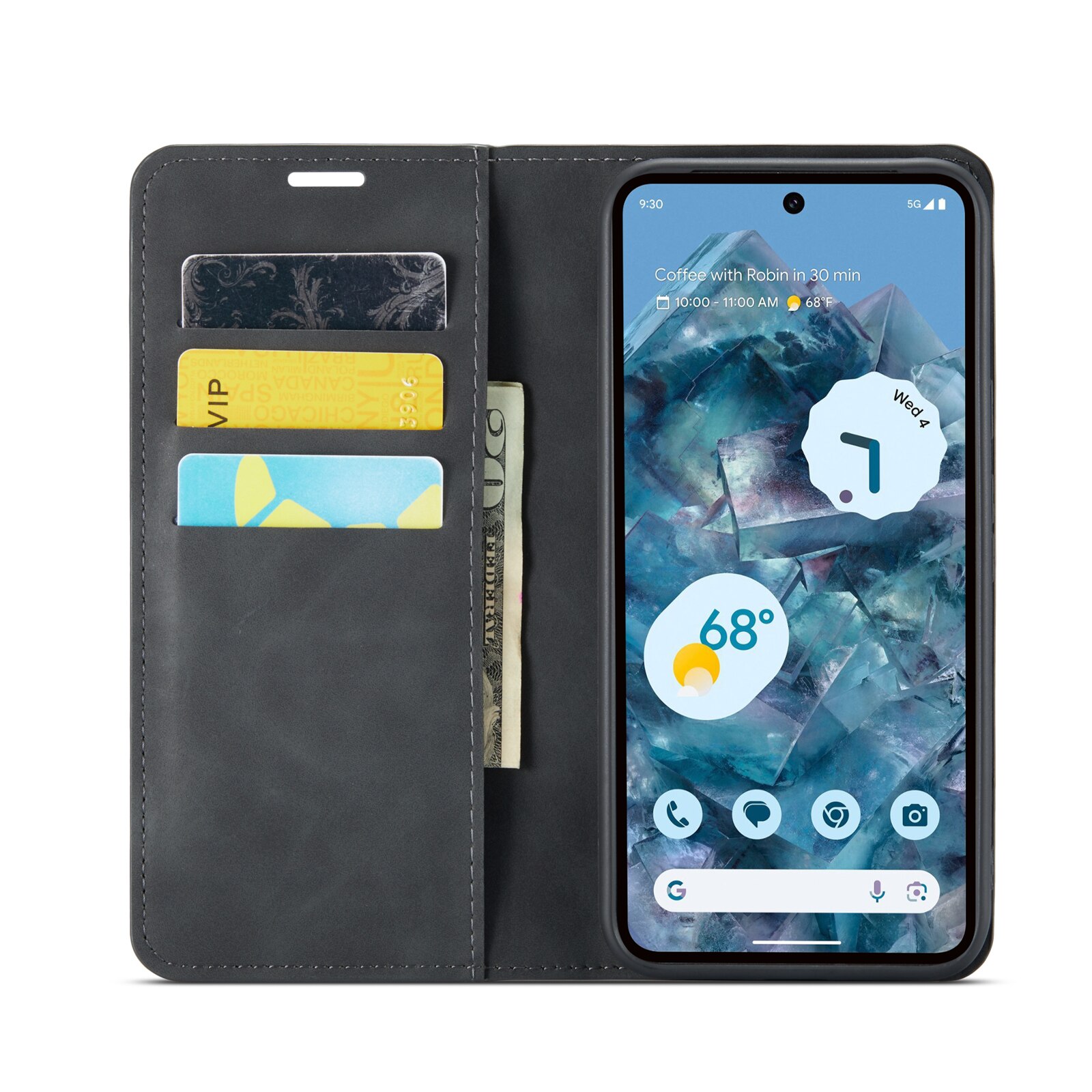 Cover portafoglio sottili Google Pixel 9 Pro XL nero