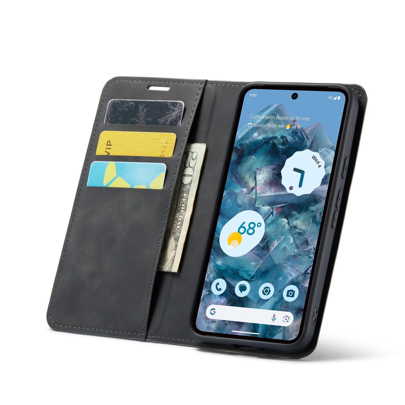 Cover portafoglio sottili Google Pixel 9 nero