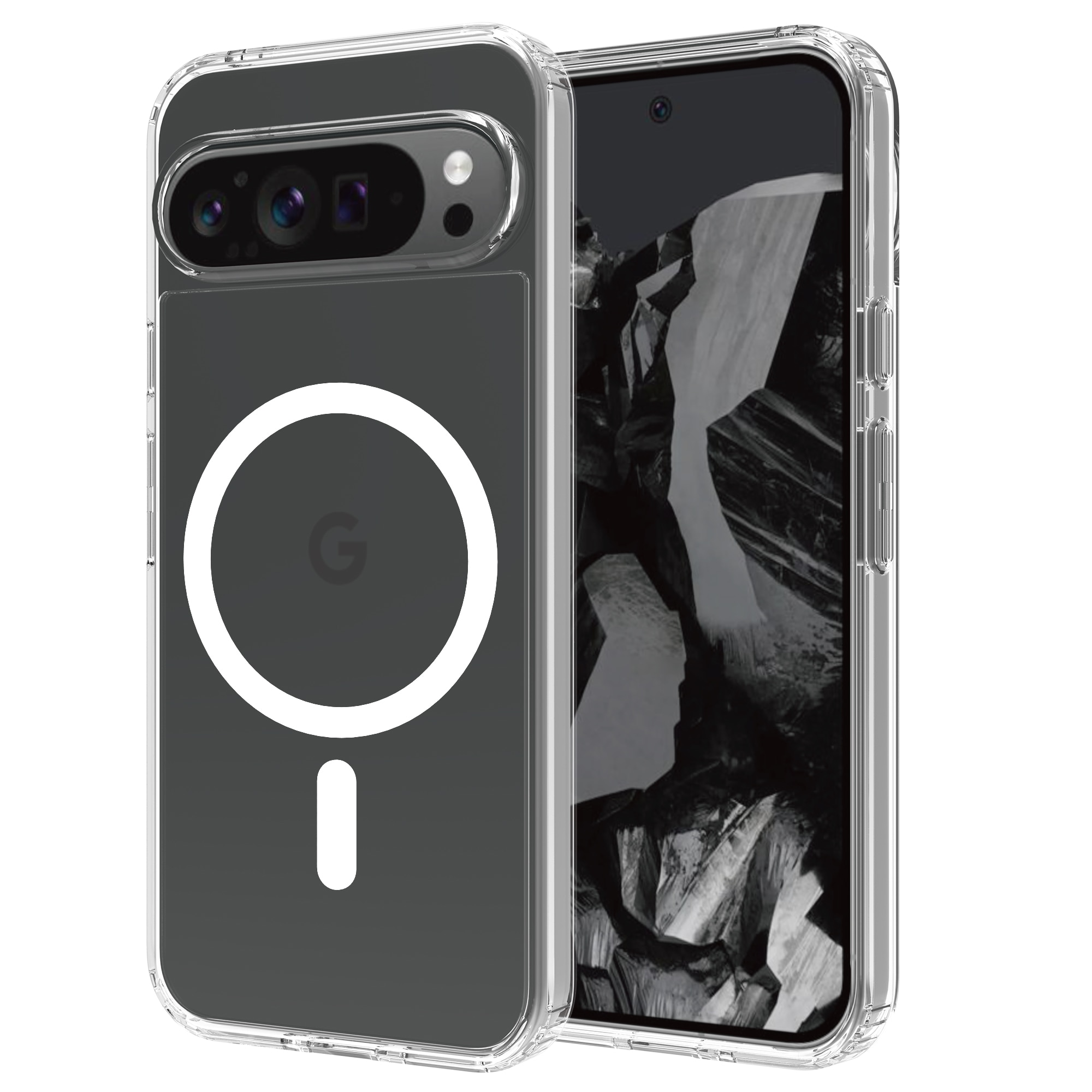 Cover ibride con MagSafe Google Pixel 9 Pro XL trasparente