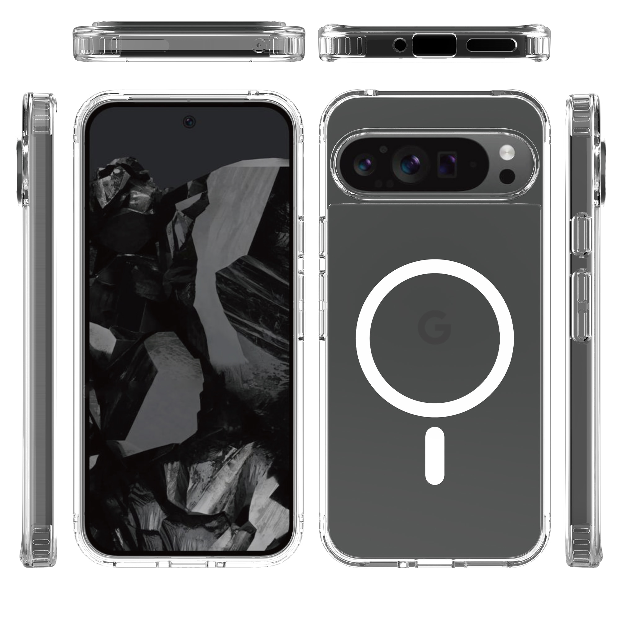 Cover ibride con MagSafe Google Pixel 9 Pro XL trasparente