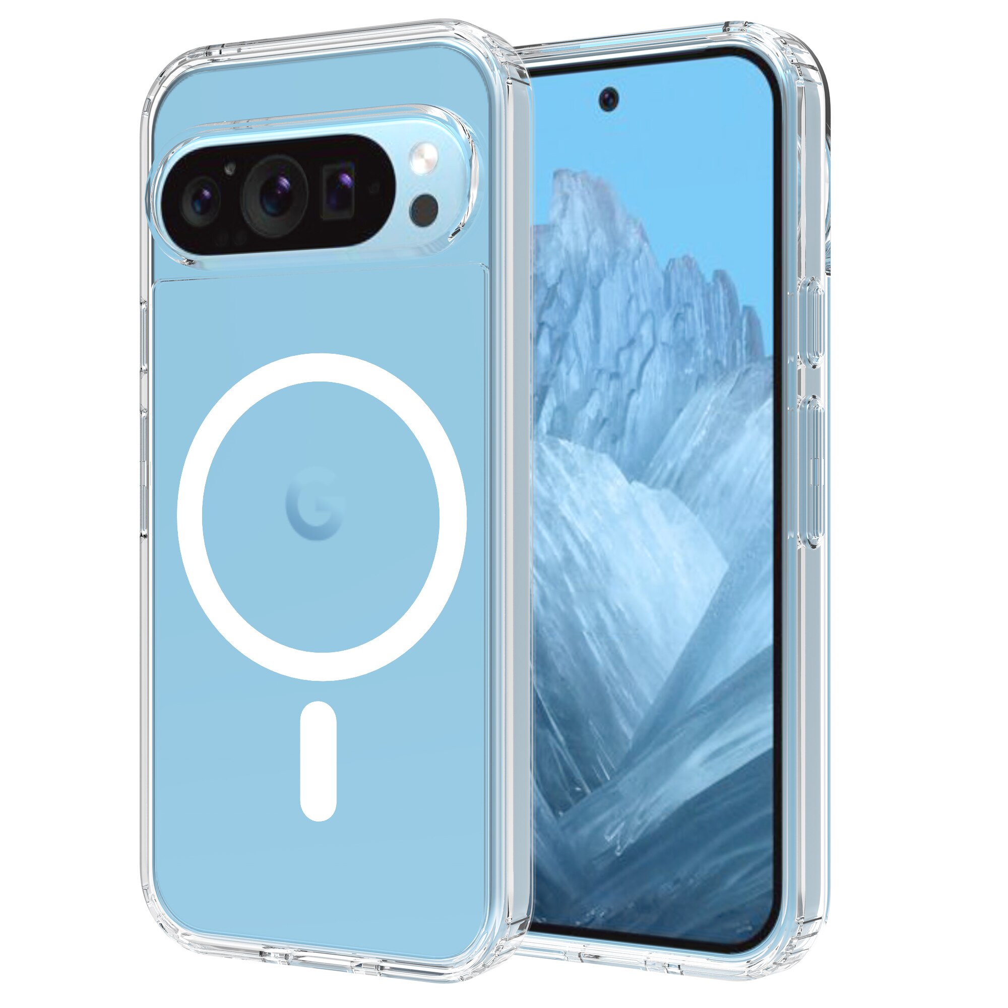 Cover ibride con MagSafe Google Pixel 9 Pro trasparente