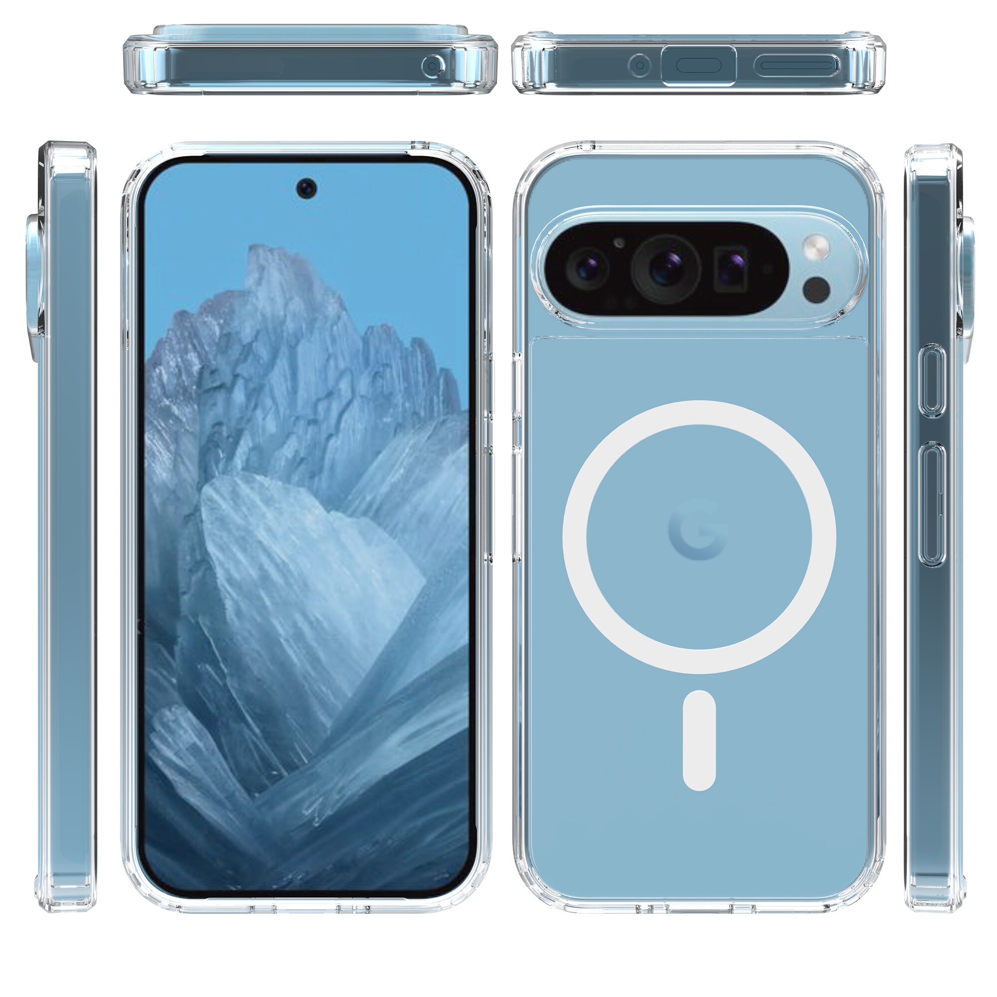 Cover ibride con MagSafe Google Pixel 9 trasparente