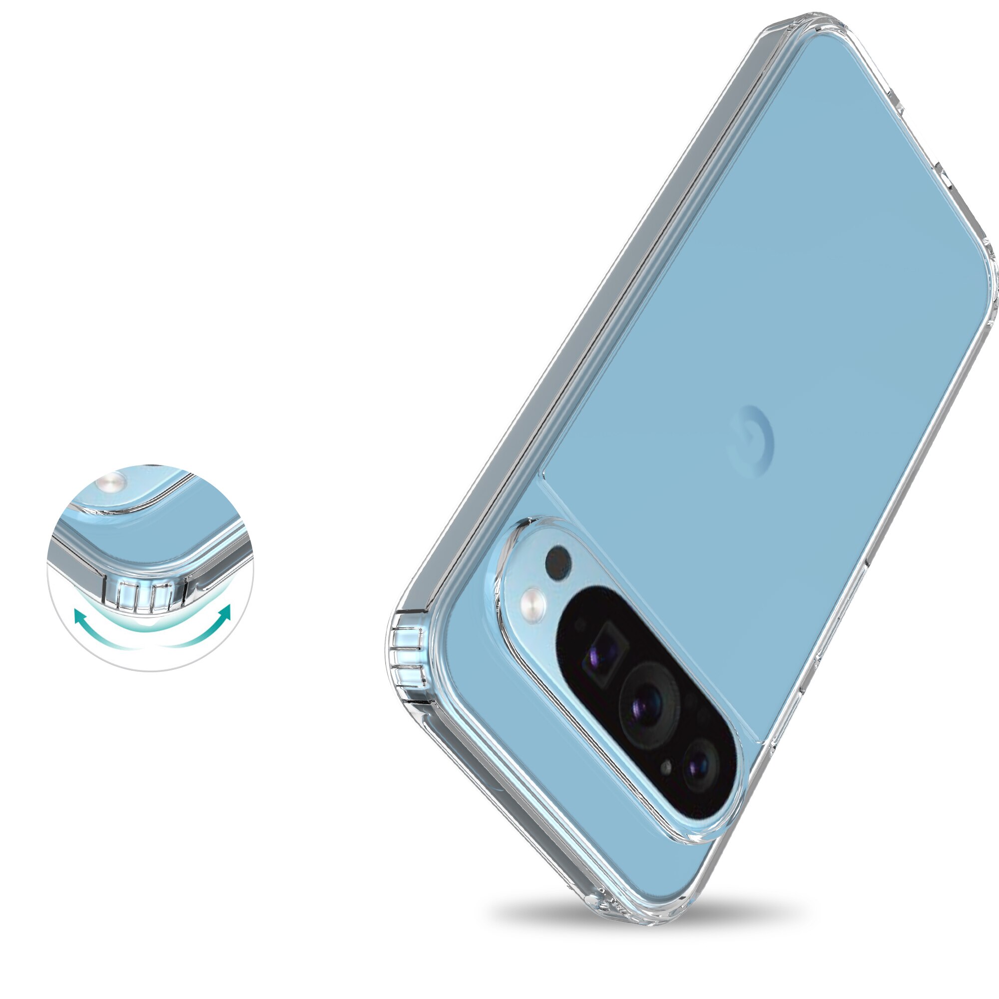 Cover Ibrido Crystal Hybrid Google Pixel 9 Pro trasparente