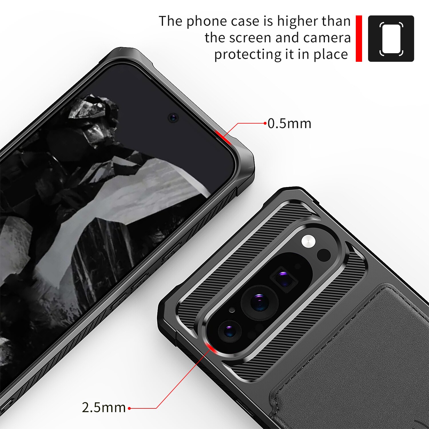 Cover con portacarte Tough Multi-slot Google Pixel 9 Pro nero