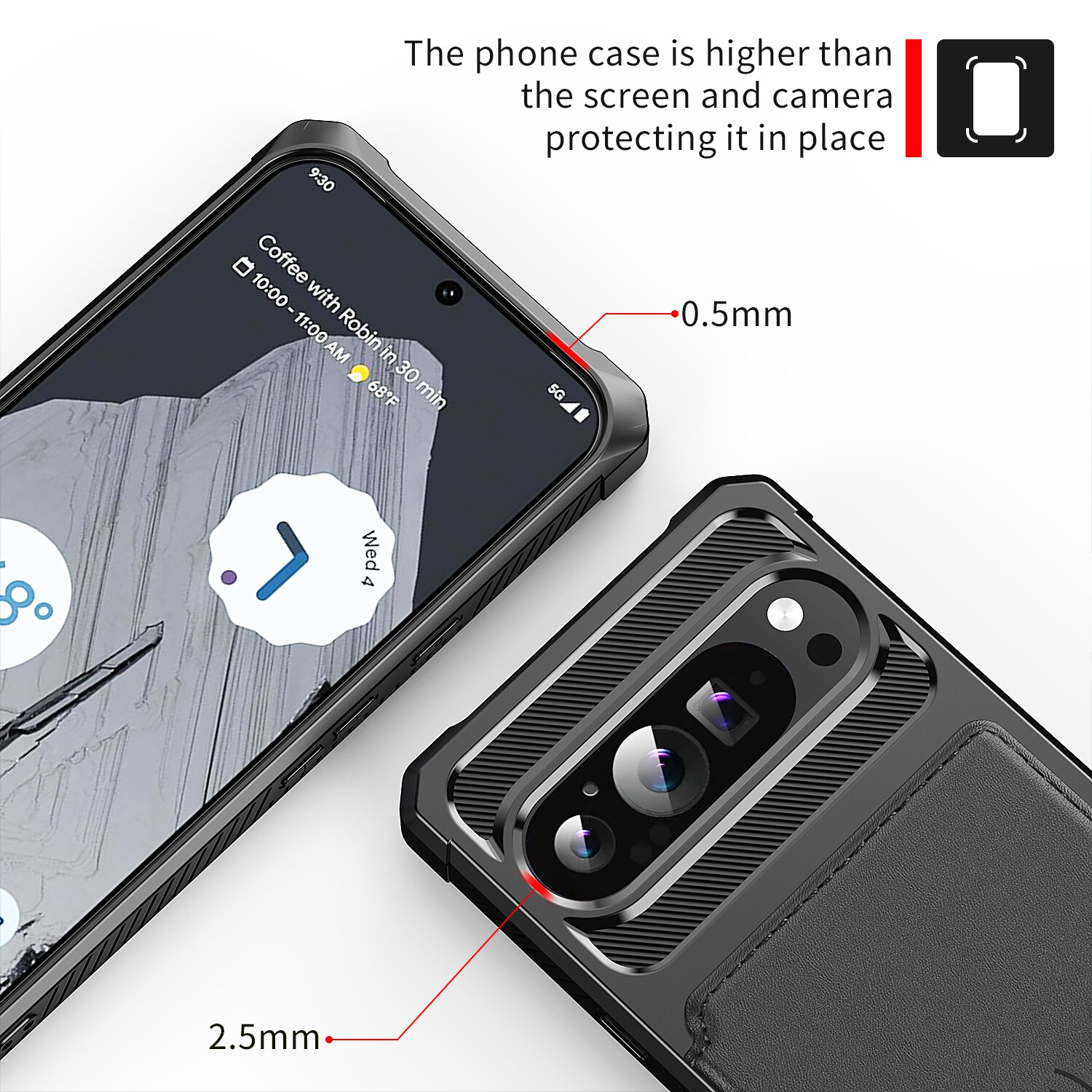 Cover con portacarte Tough Multi-slot Google Pixel 9 Pro XL nero