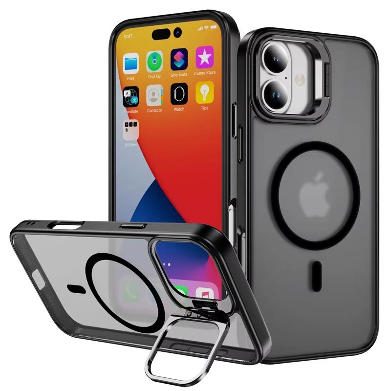 Cover ibride Kickstand con MagSafe iPhone 16 Plus nero