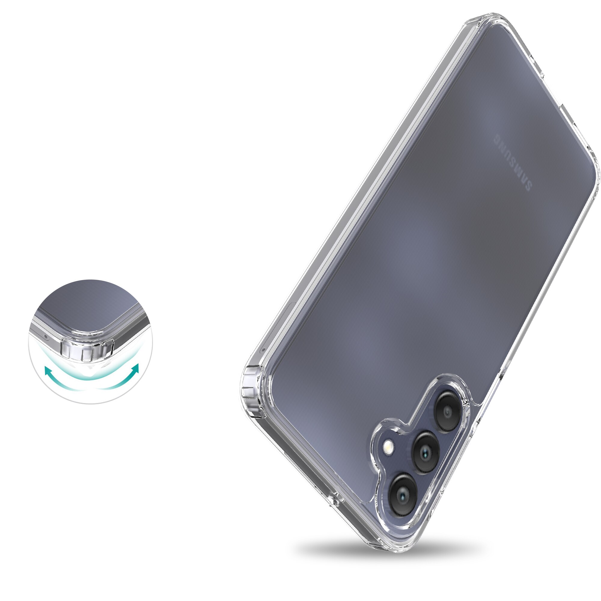 Cover ibride per Samsung Galaxy A16 trasparente