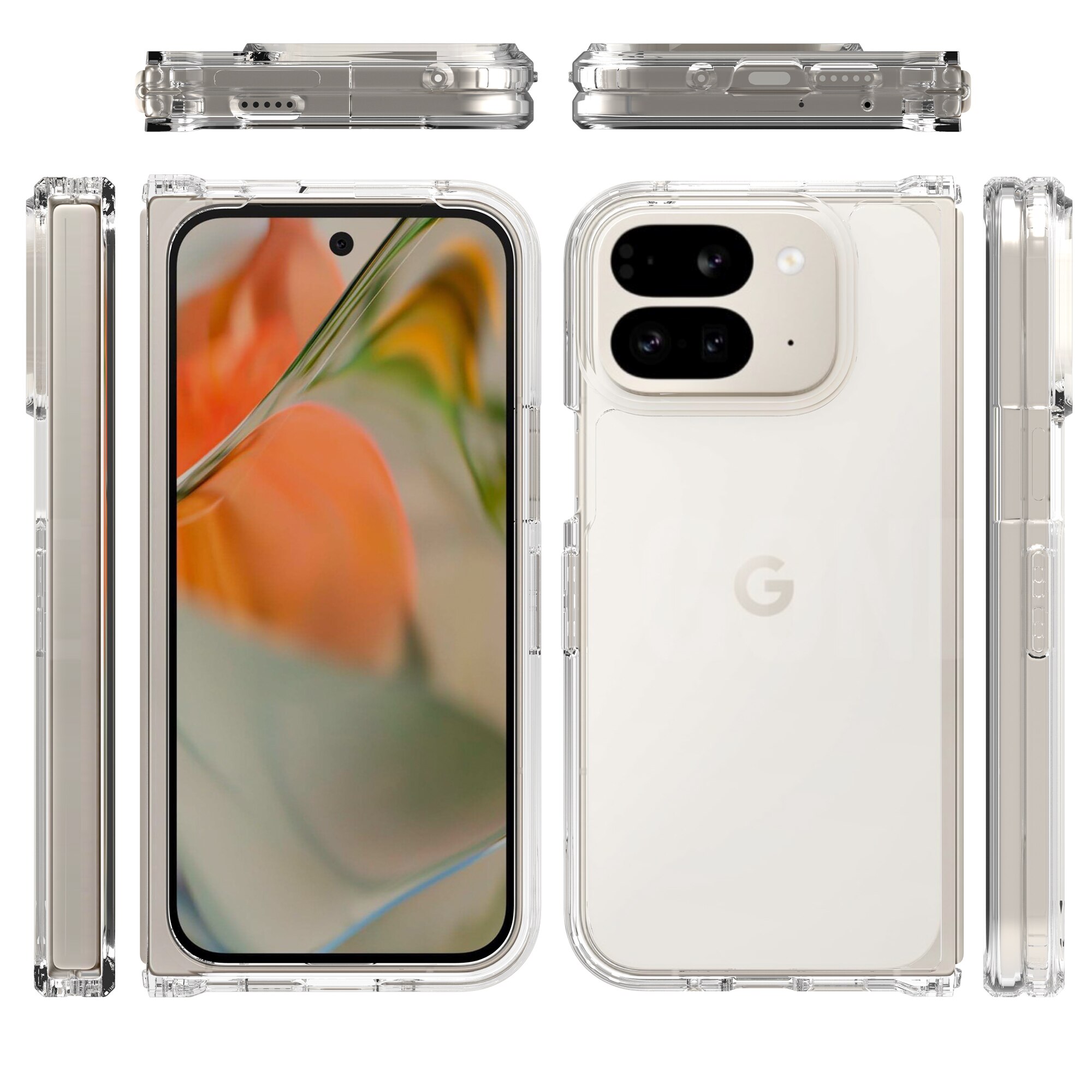 Cover ibride per Google Pixel 9 Pro Fold, trasparente