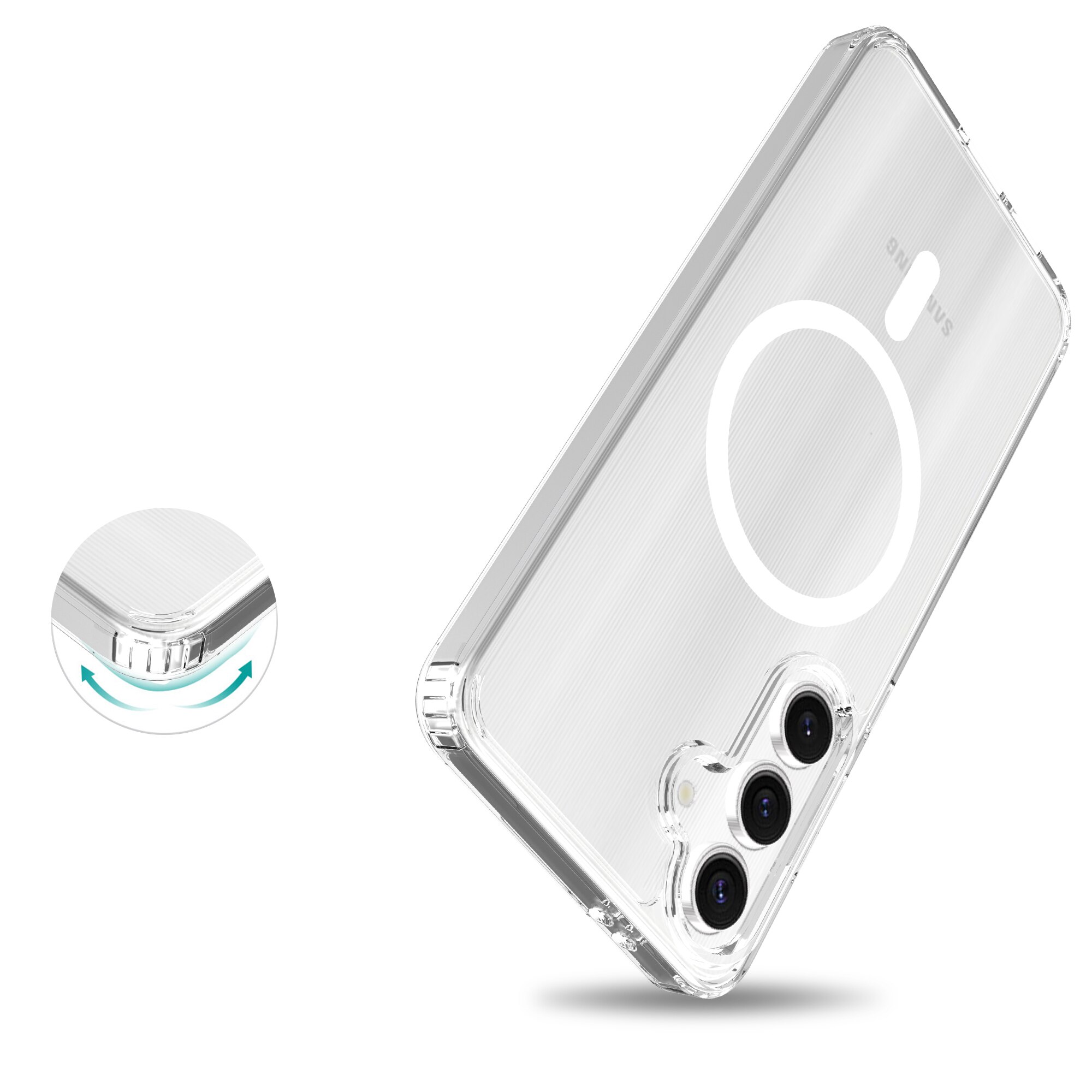 Cover ibride con MagSafe Samsung Galaxy S24 FE trasparente